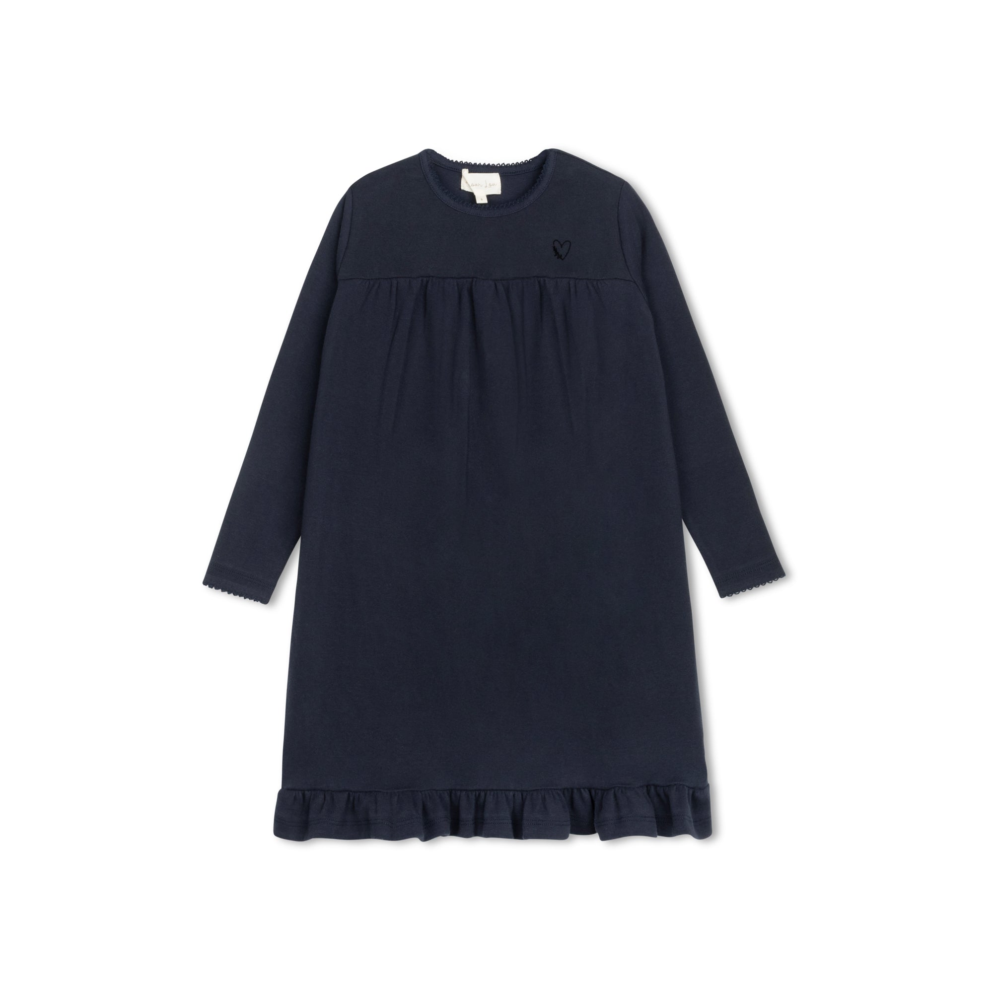 Navy Flocked Heart Nightgown