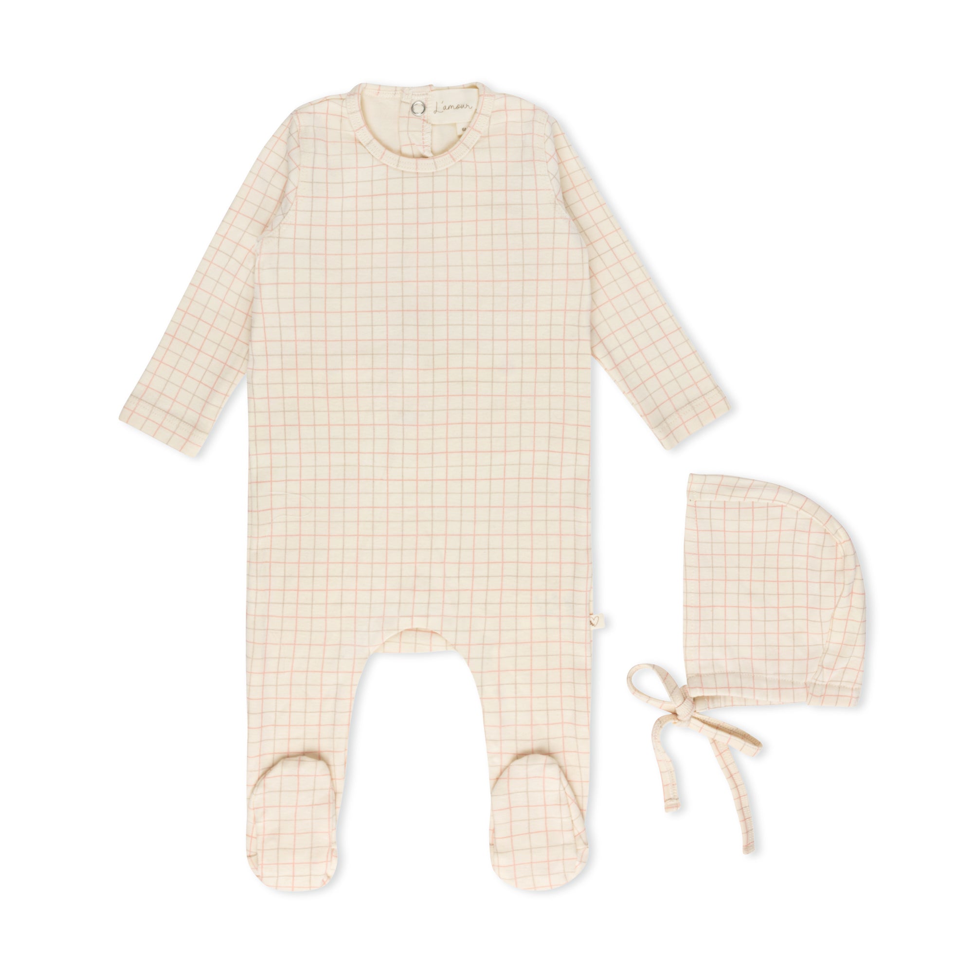 Rose Plaid Footie