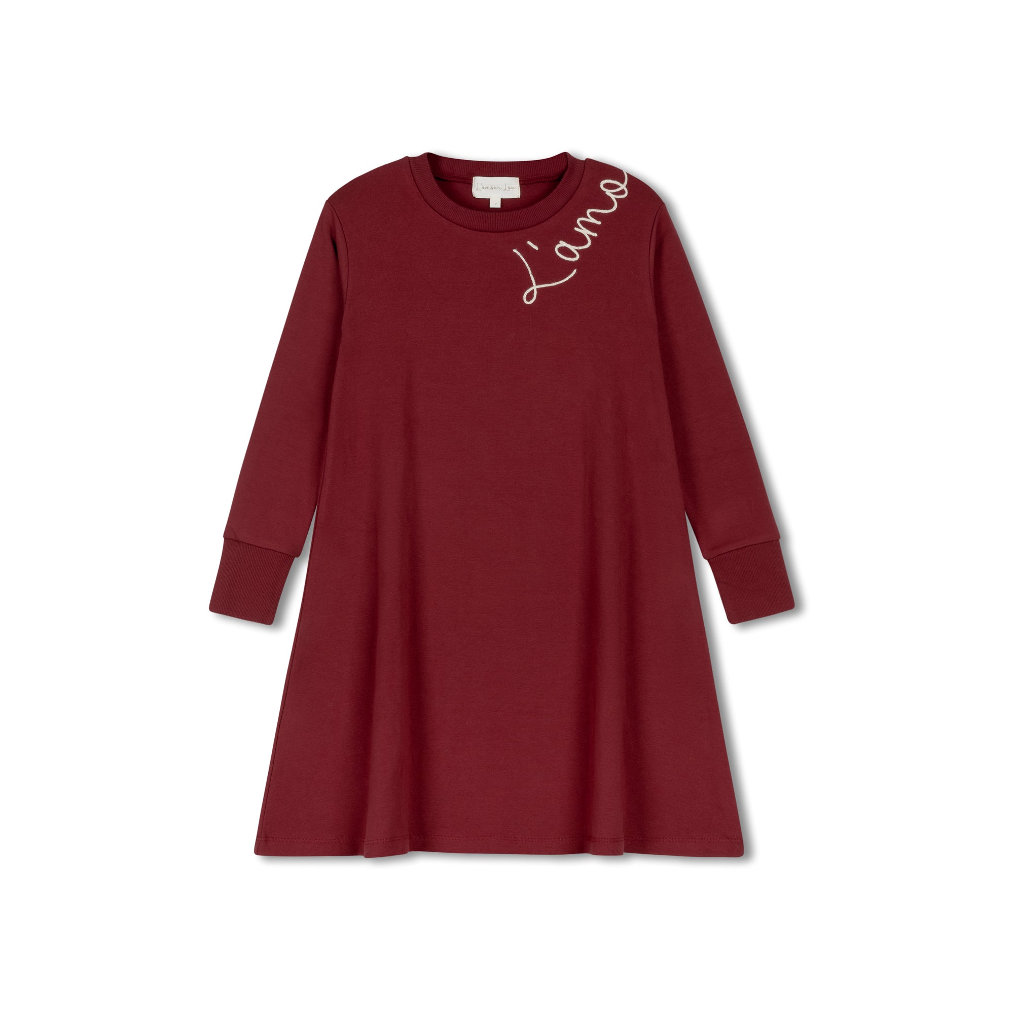 Deep Red Rope Embroidered Nightgown