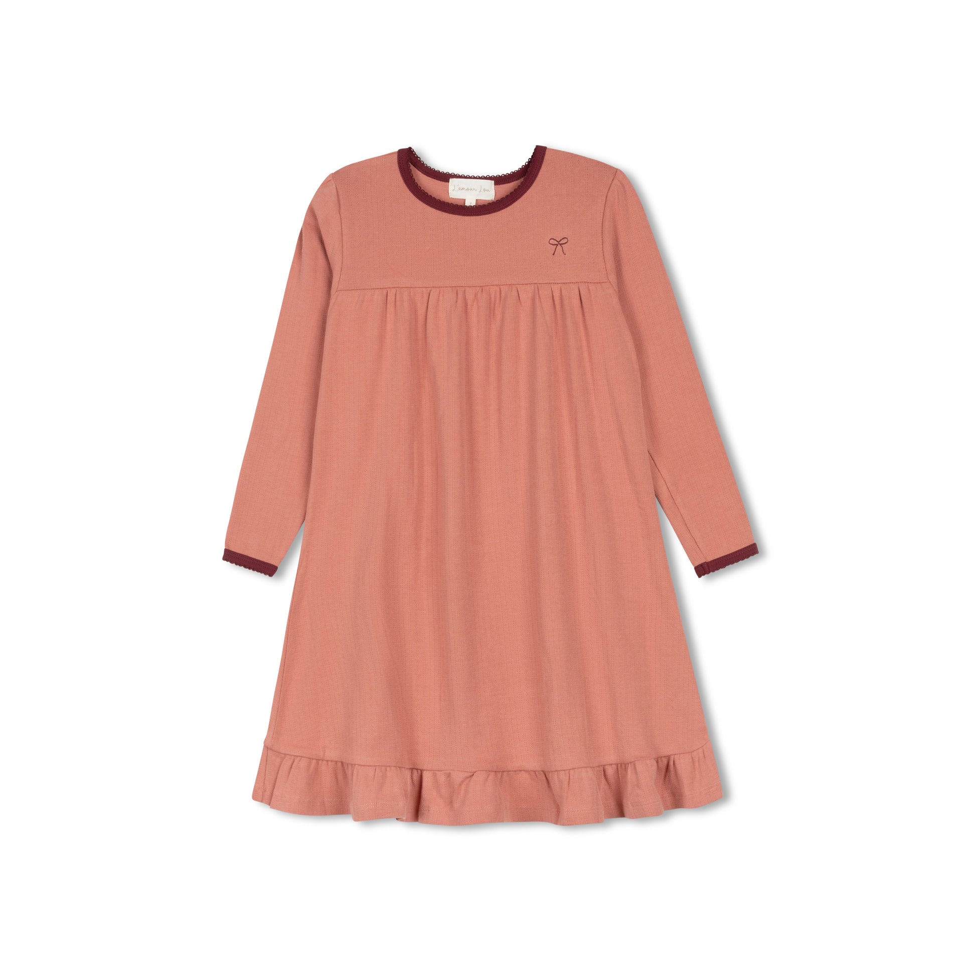 Dusty Pink Pointelle Bow Nightgown