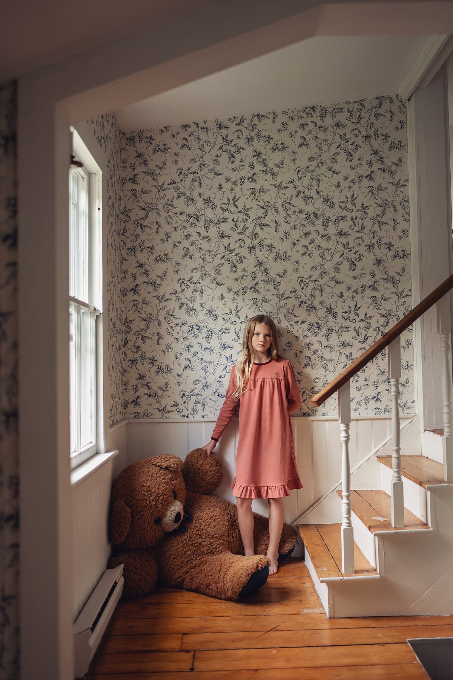 Dusty Pink Pointelle Bow Nightgown