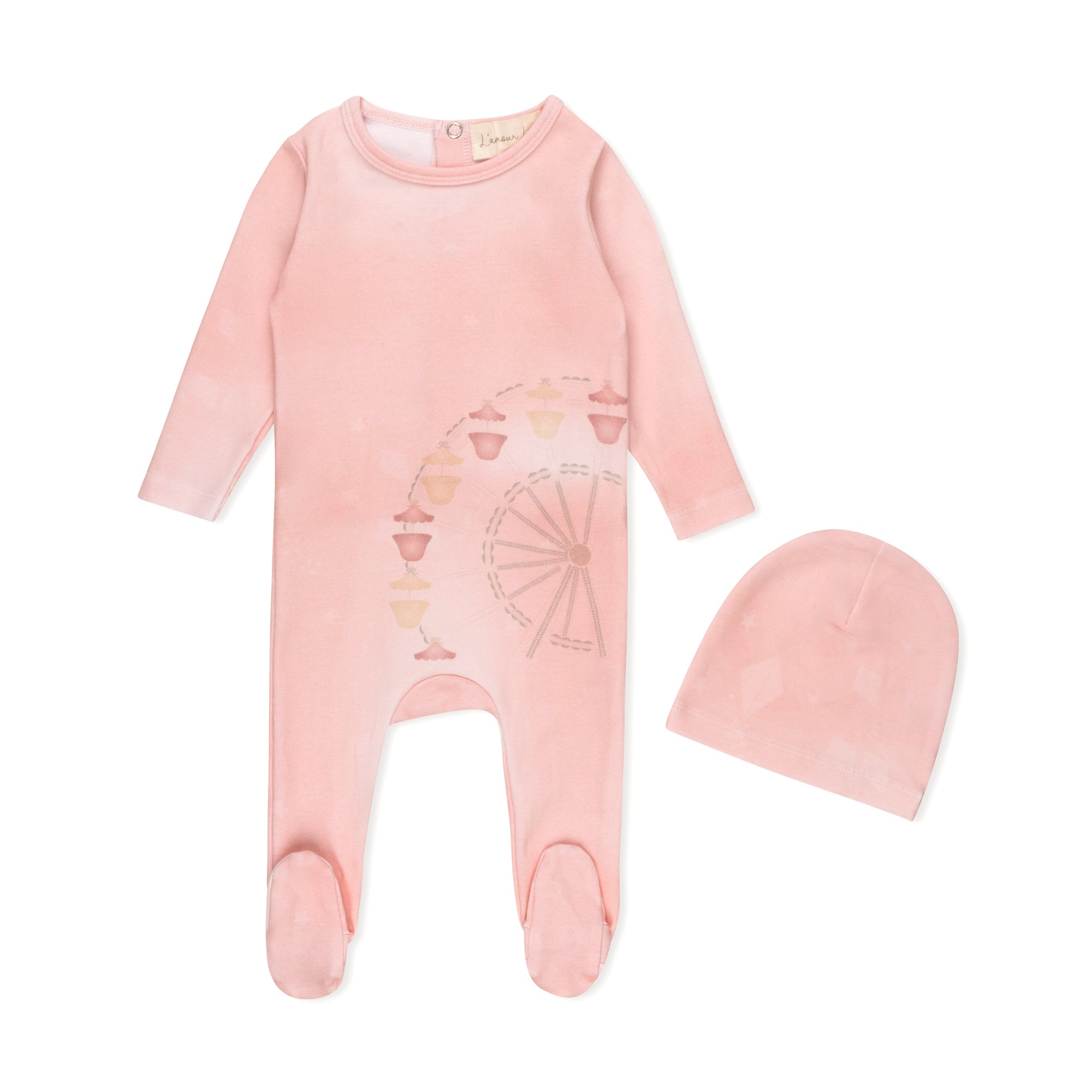 Pink Tie Dye Ferris Wheel Footie