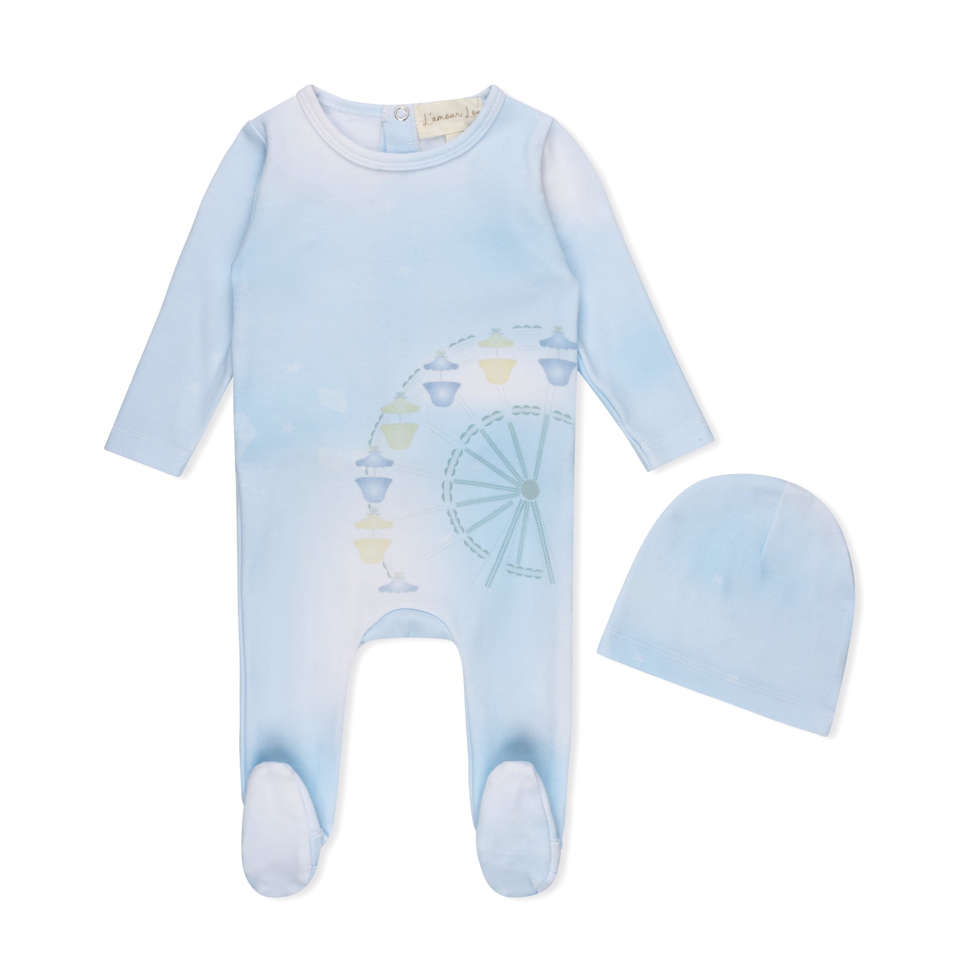 Blue Tye Dye Ferris Wheel Footie