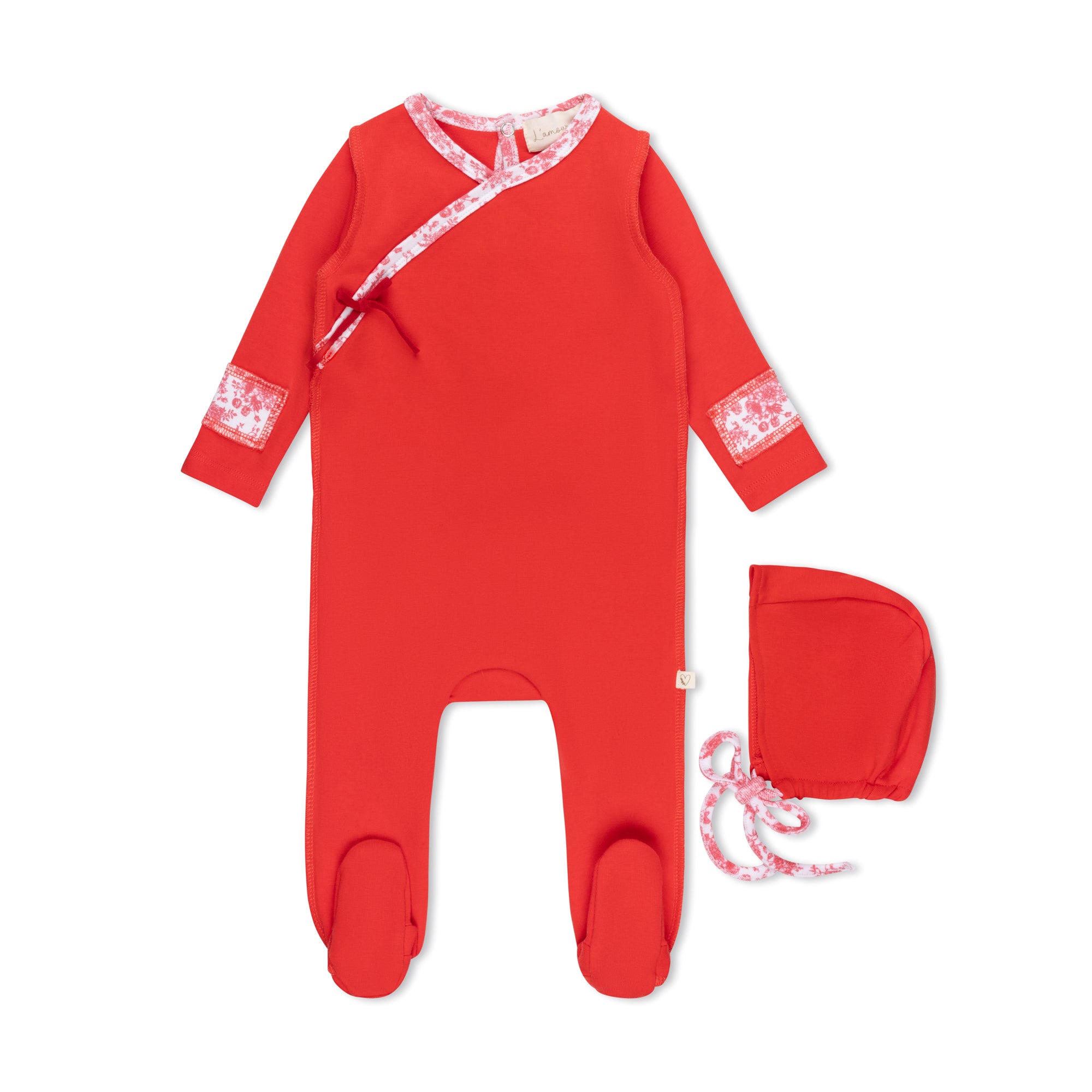 Candy Red Inside Seams Patch Footie