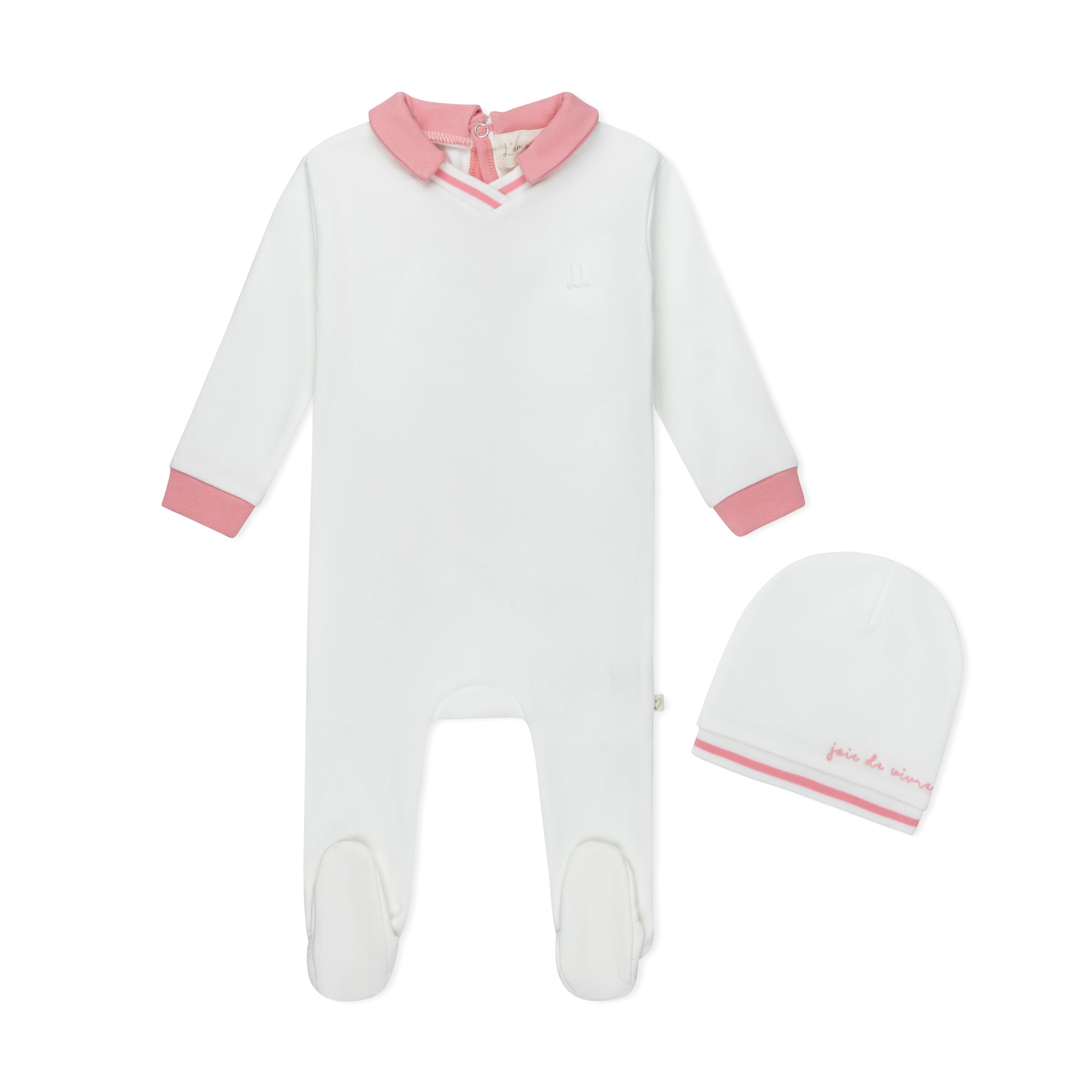 Pink Polo Embossed Footie