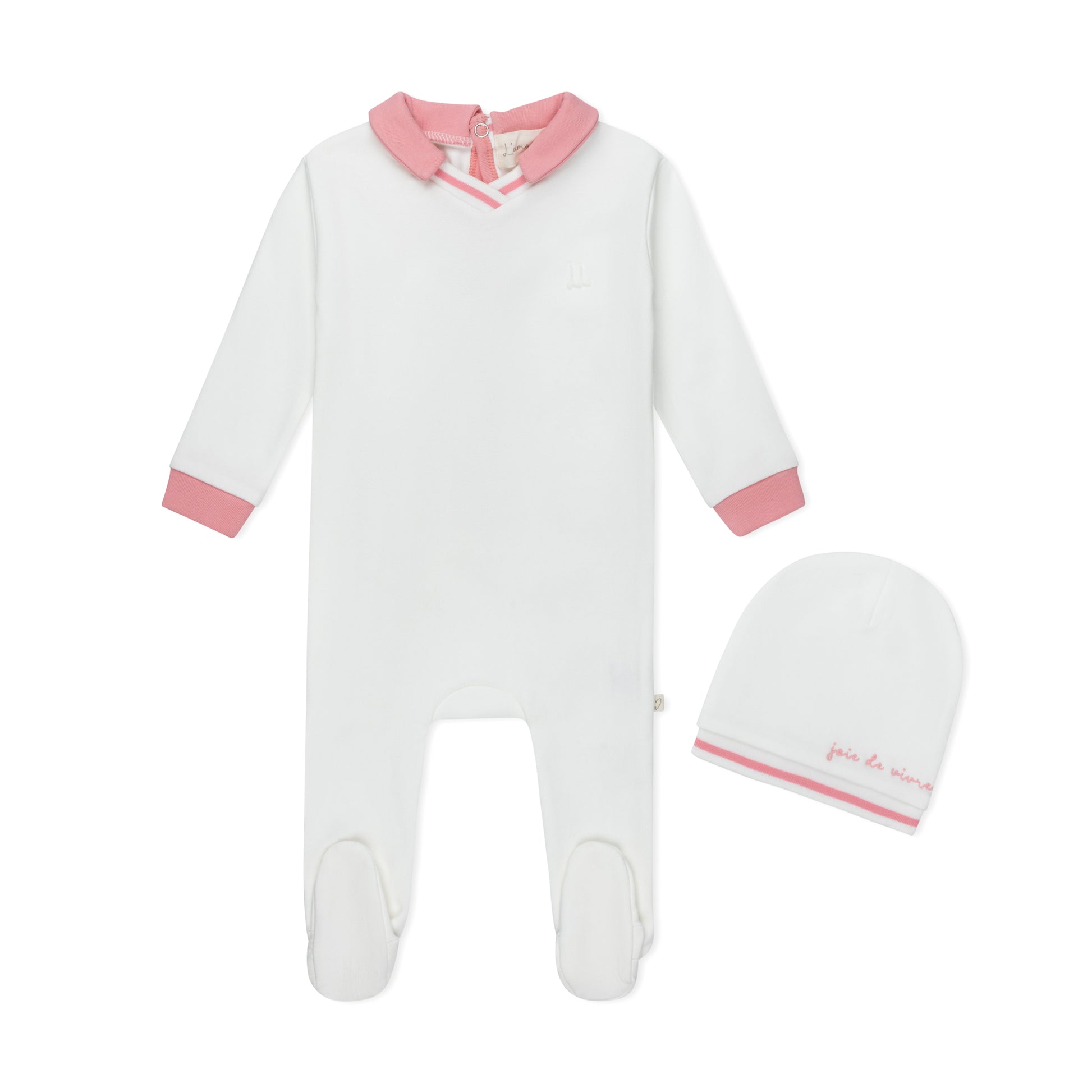 Pink Polo Embossed Footie