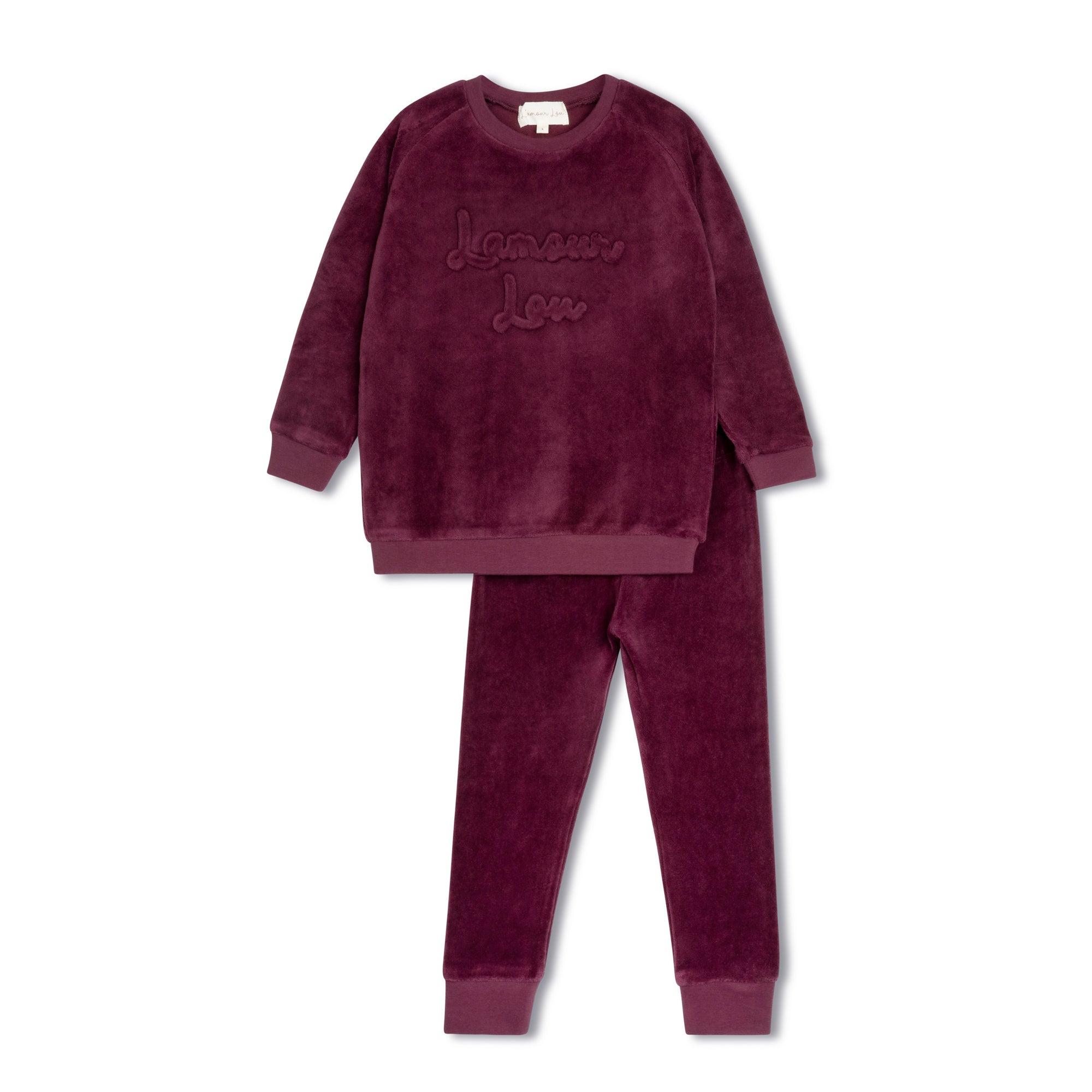Wine Velour Emboss Pajama