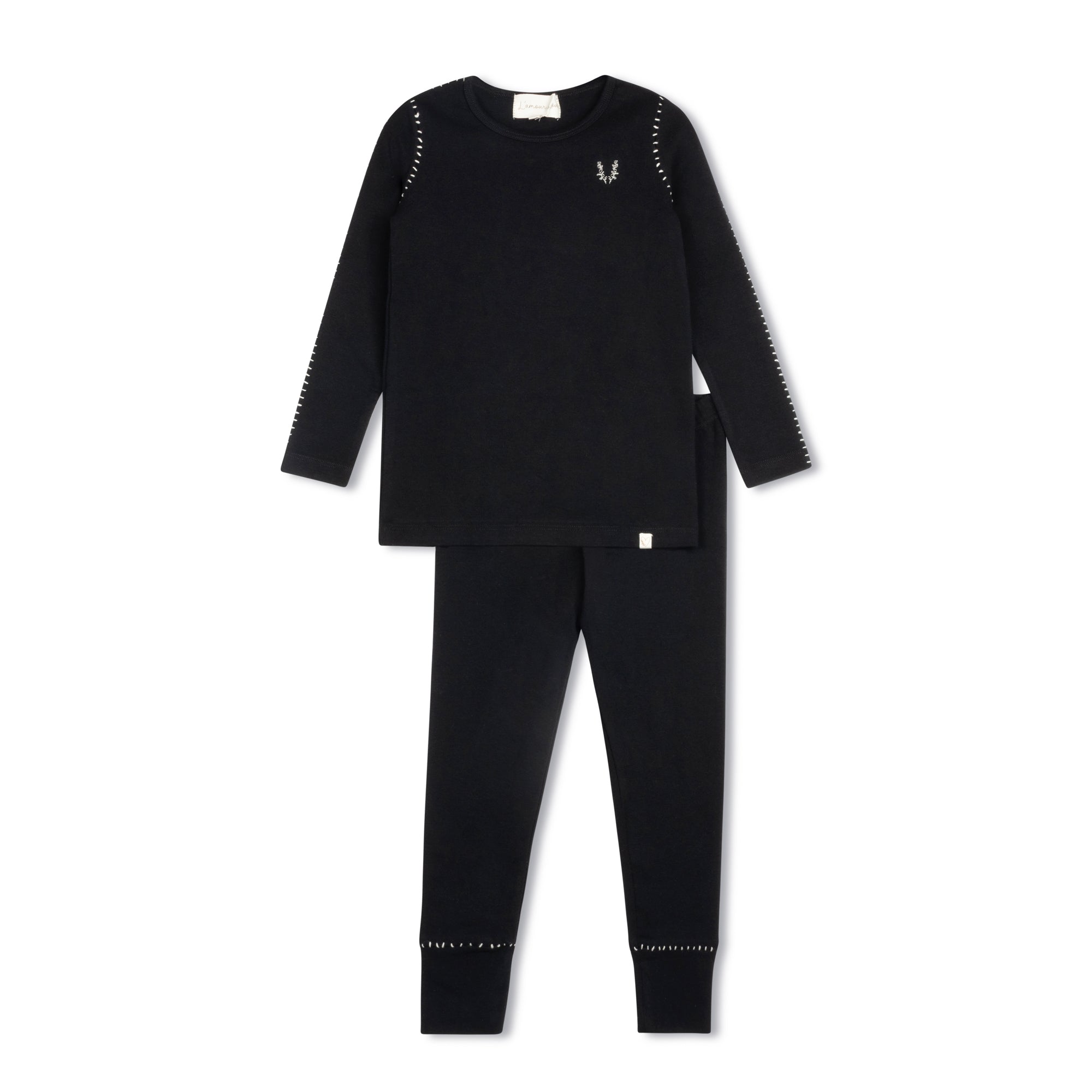 Black Stitched Vine Pajama
