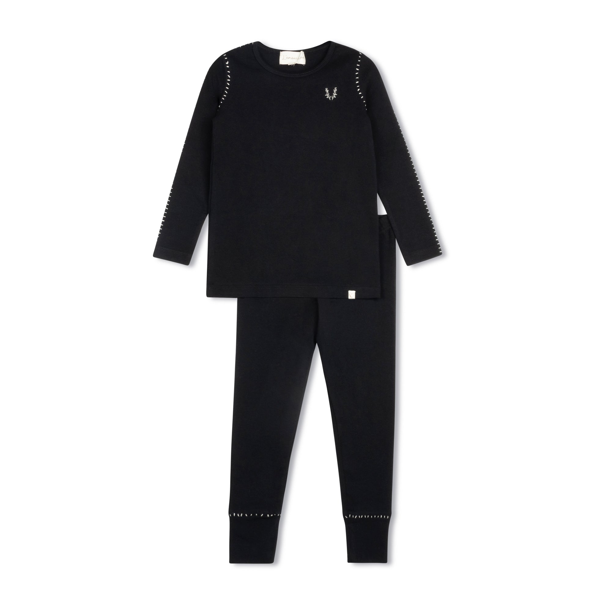 Black Stitched Vine Pajama