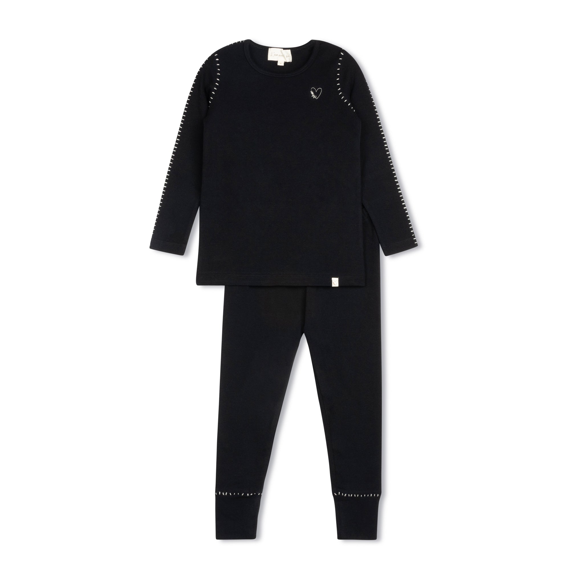 Black Stitched Heart Pajama