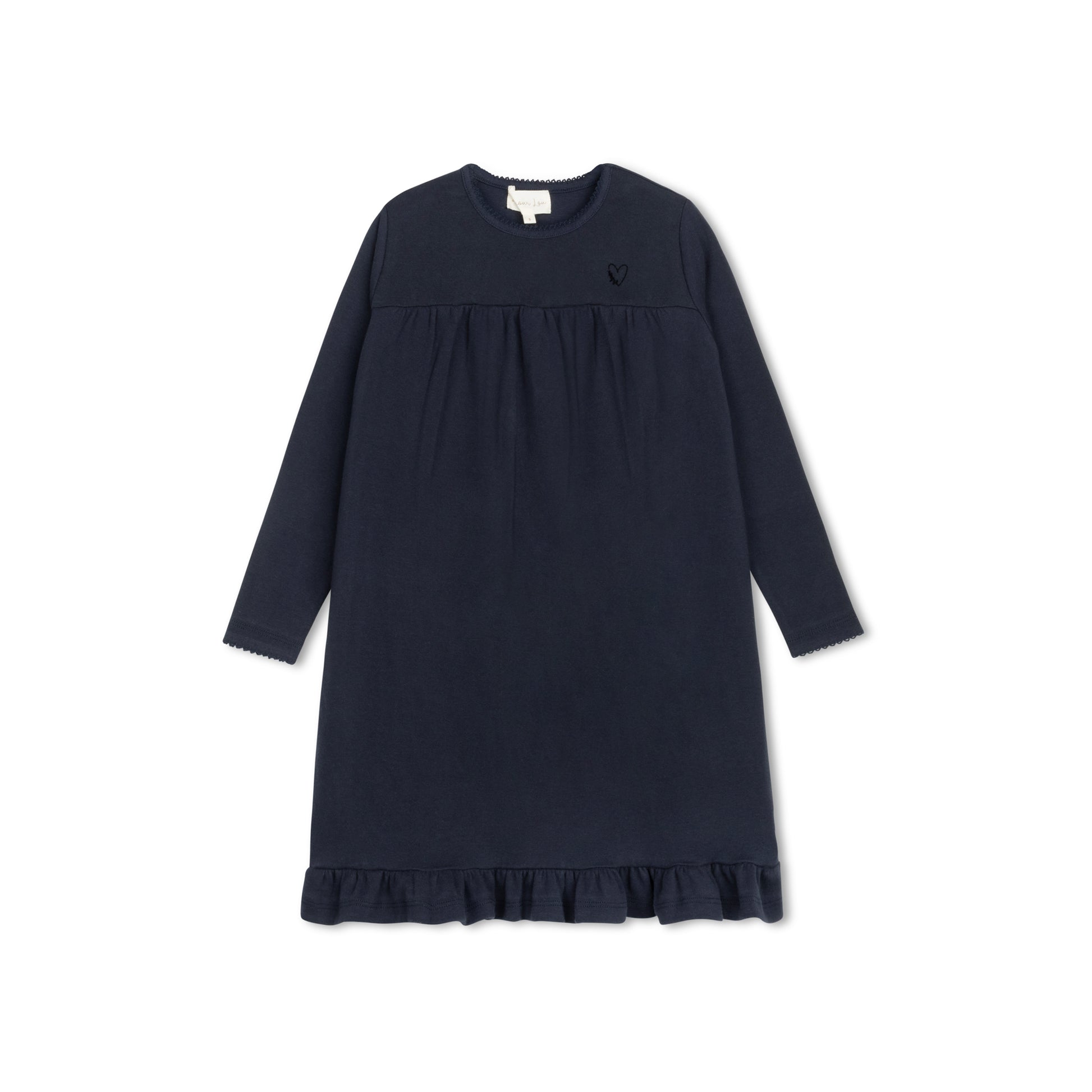 Navy Flocked Heart Nightgown