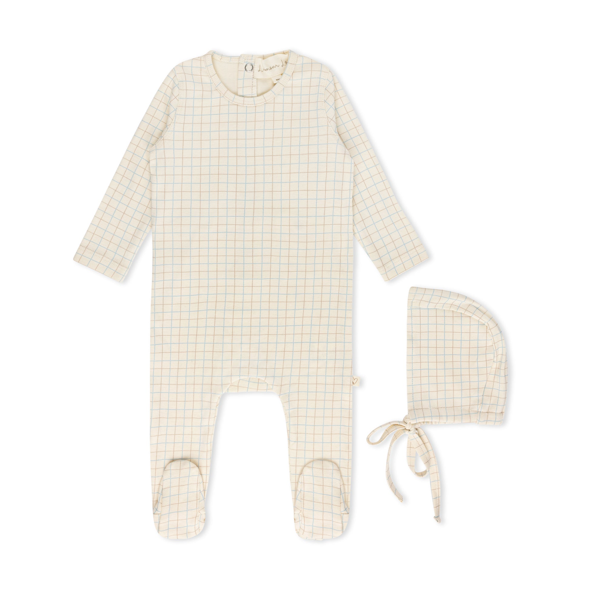 Blue Plaid Footie