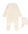 Cream Stitched Vine Footie