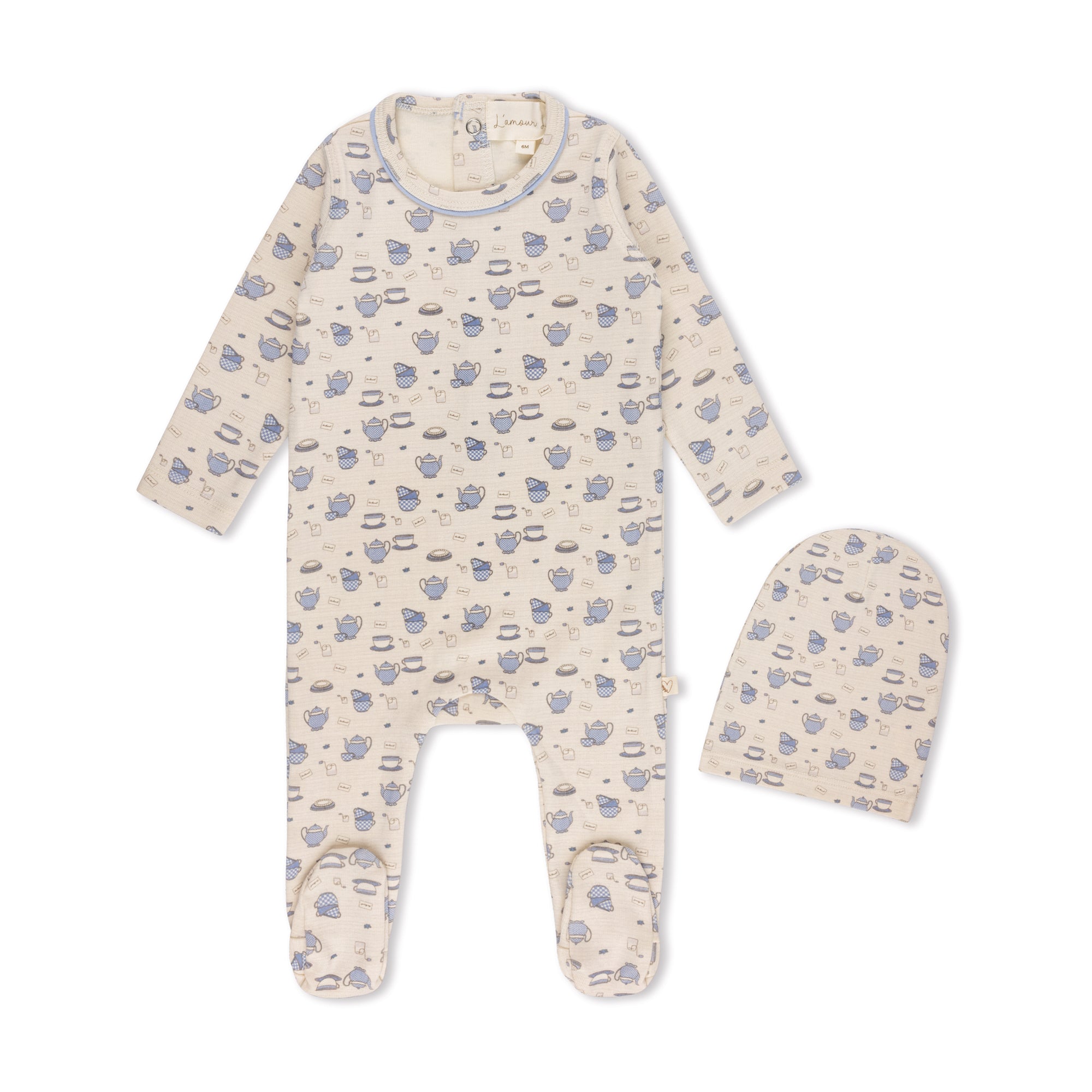 Blue Tea Party Footie