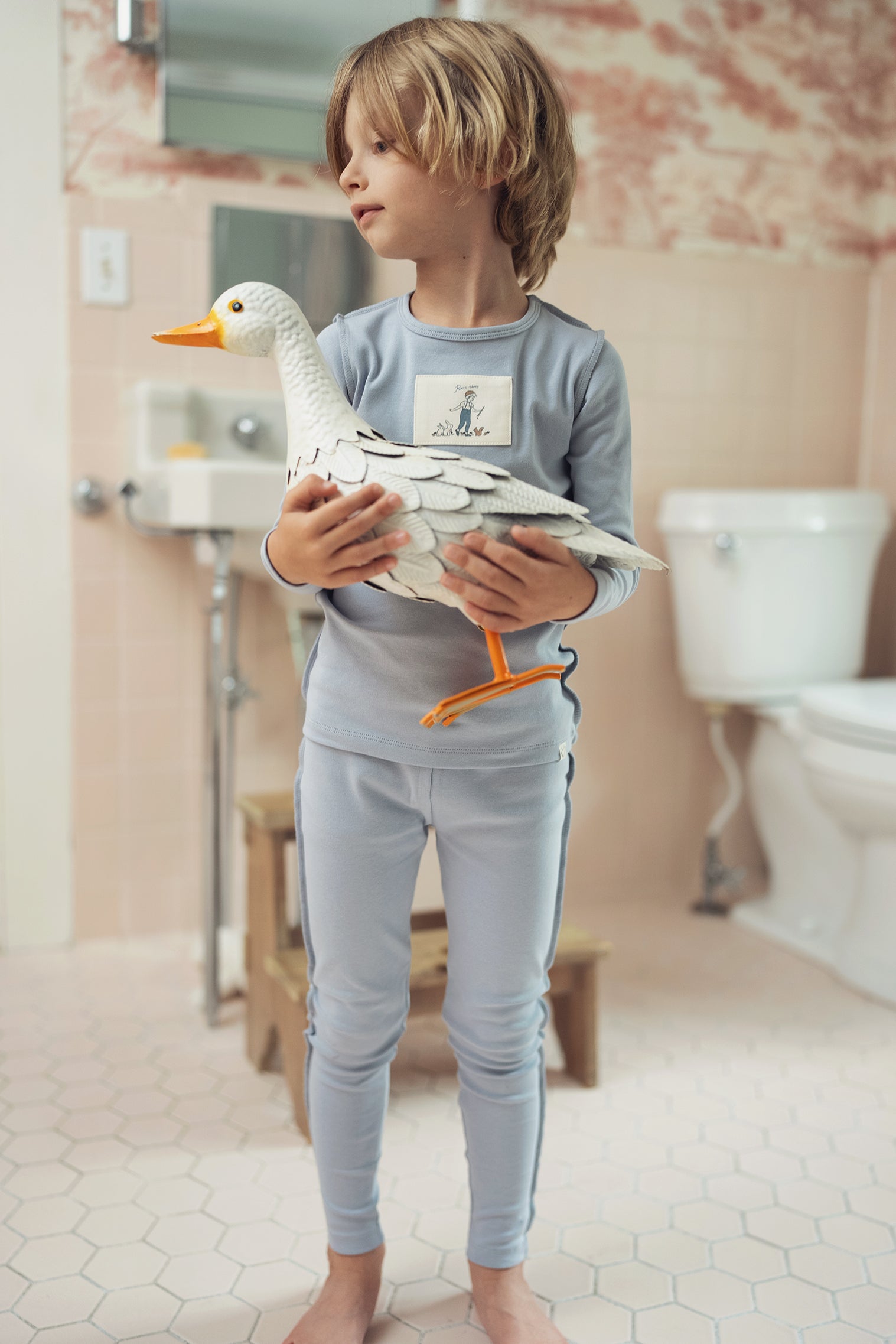 Light Blue Sweet Patch Pajama