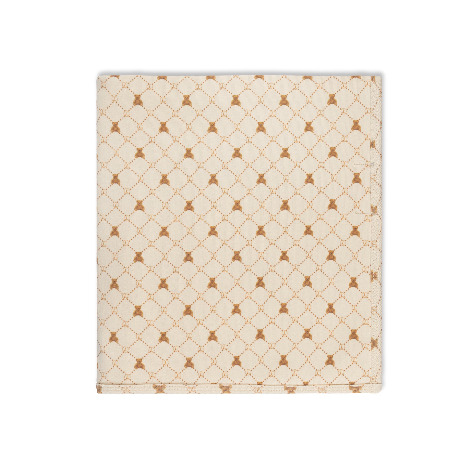 Taupe Boys Bear Grid Blanket