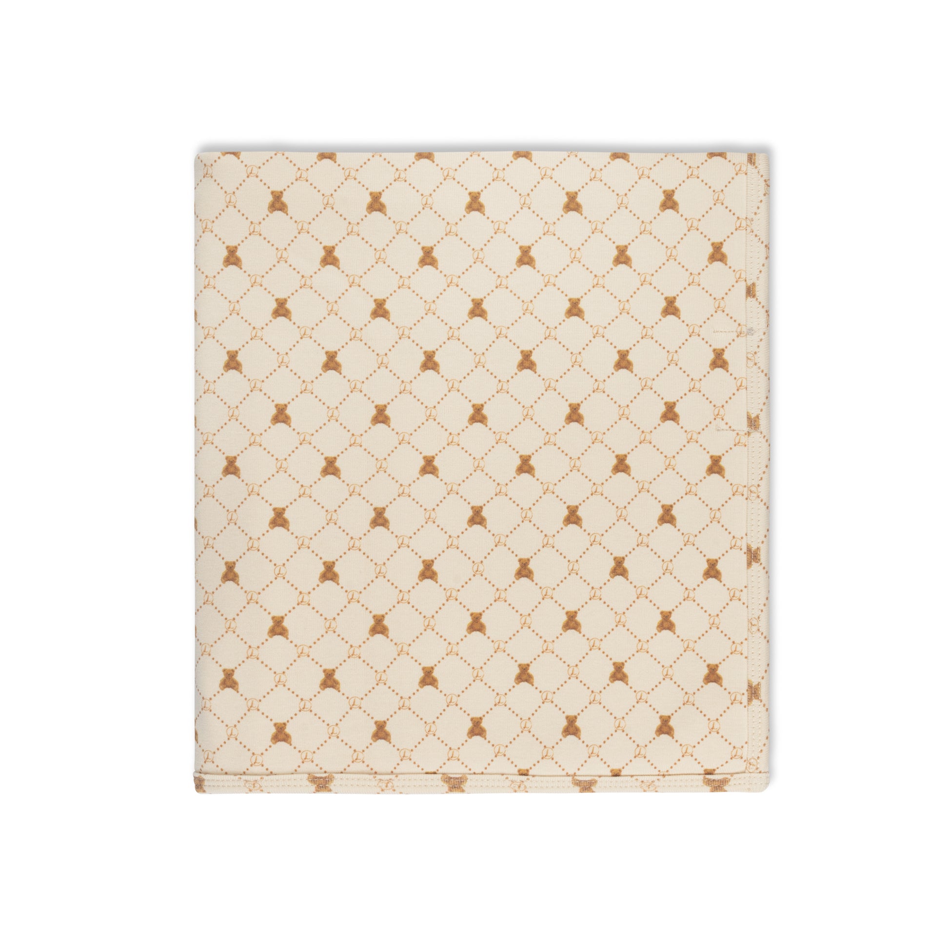 Taupe Boys Bear Grid Blanket