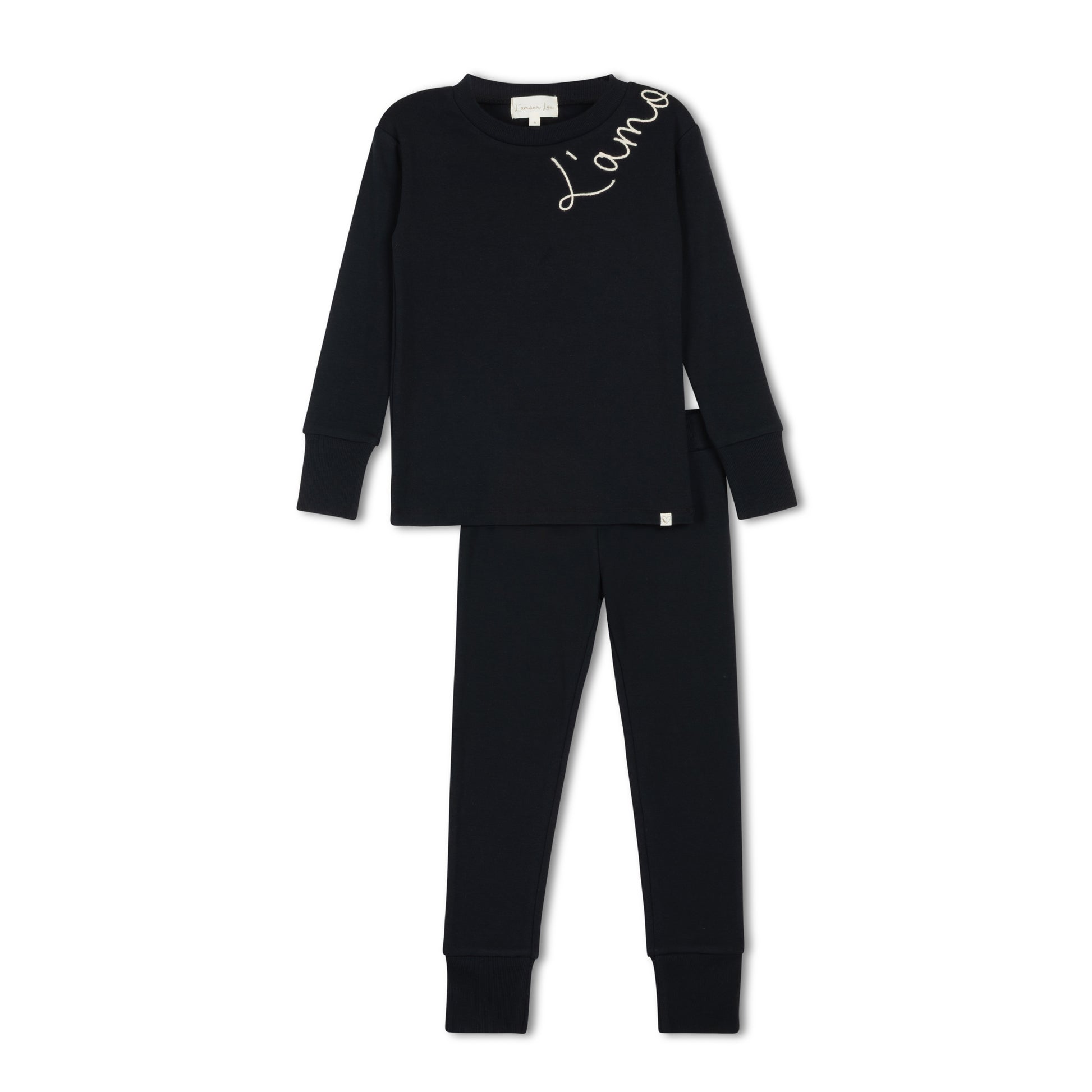 Black Rope Embroidered Pajama