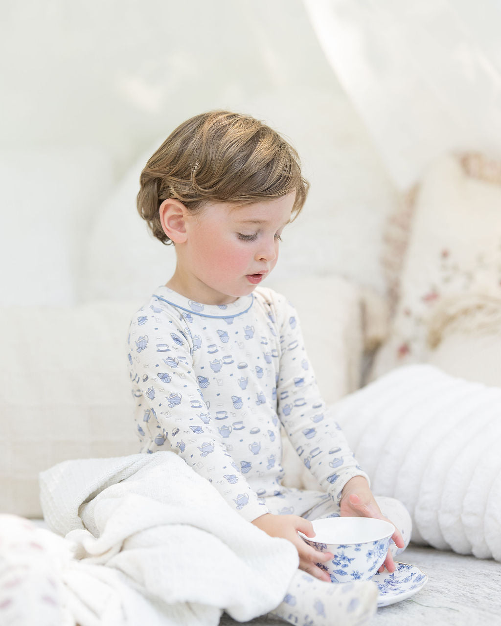 Blue Tea Party Footie