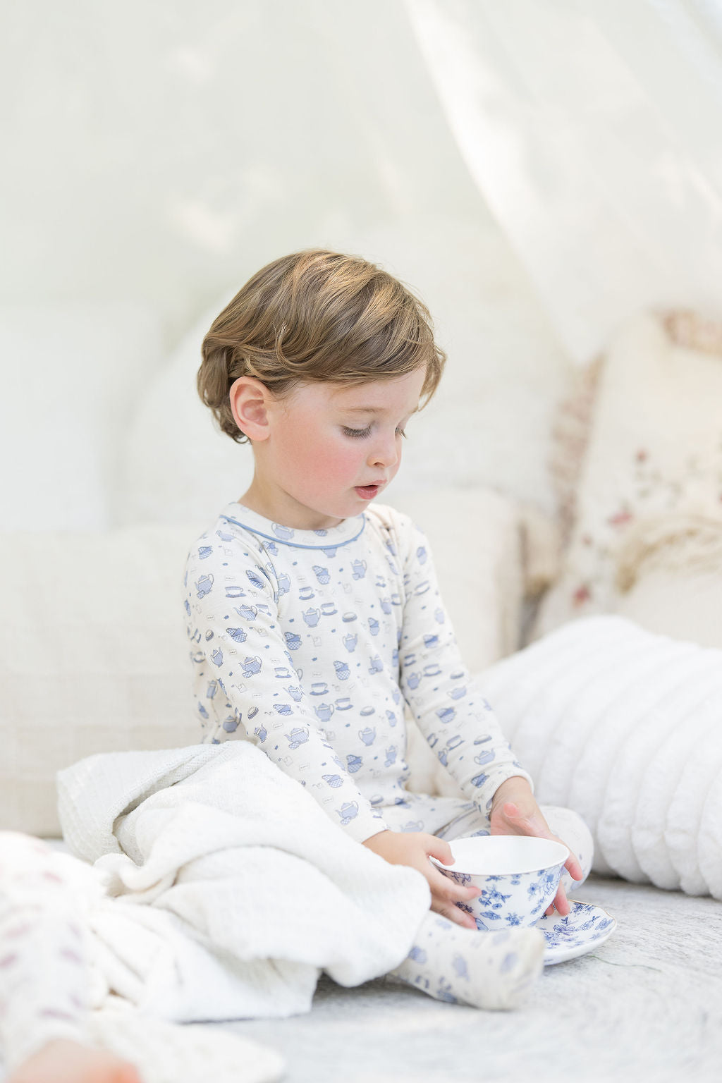Blue Tea Party Footie