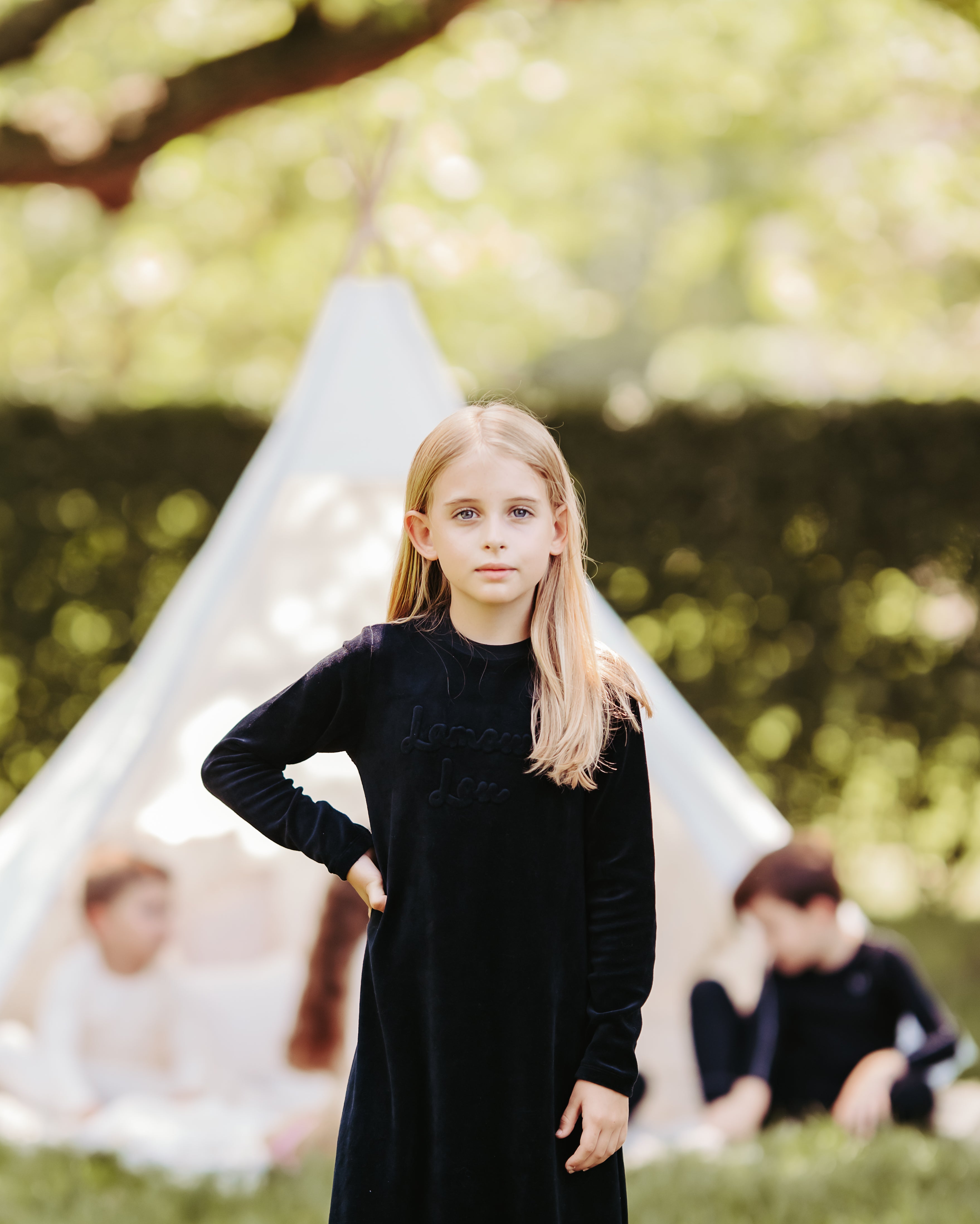 Black Velour Emboss Nightgown