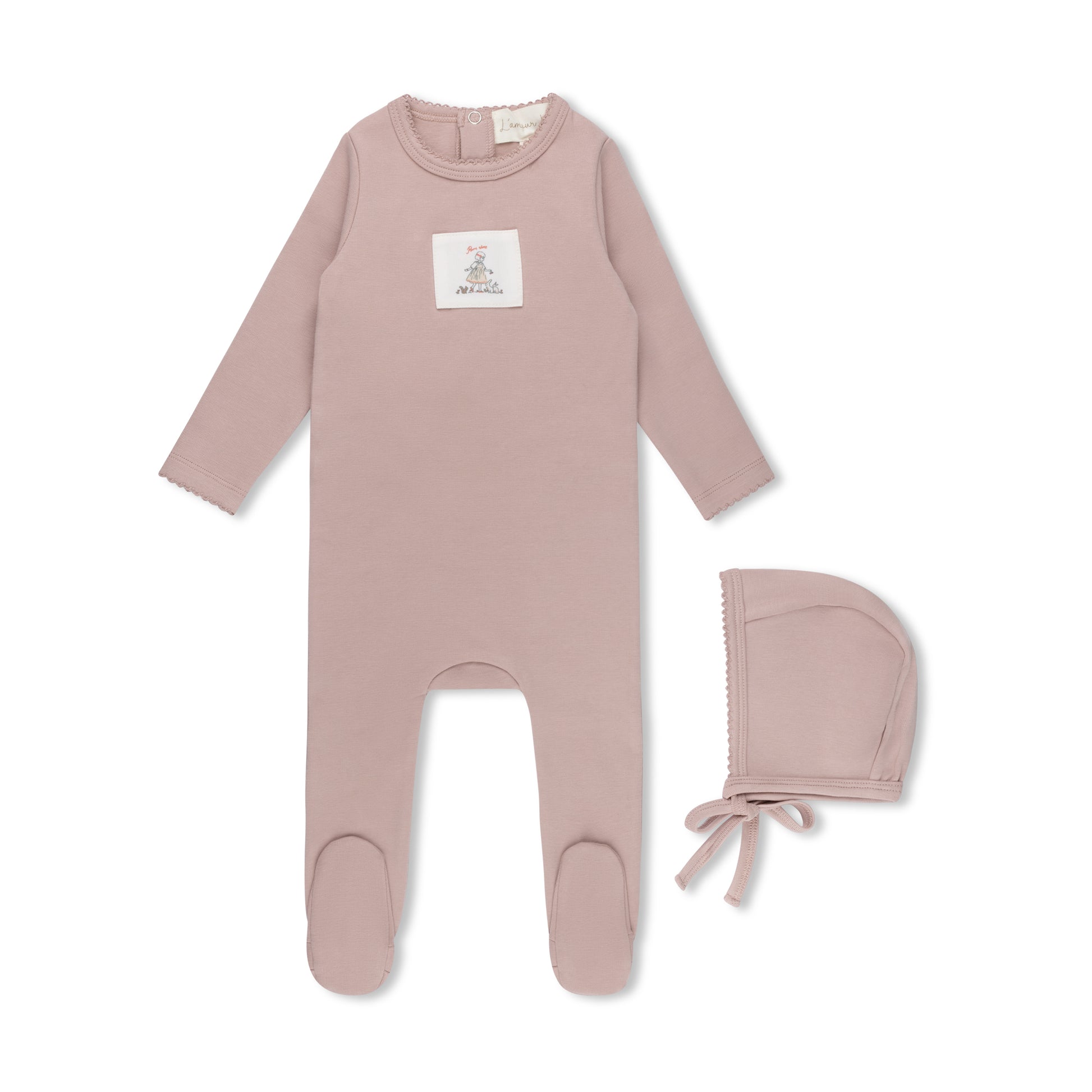 Dusty Rose Sweet Patch Footie