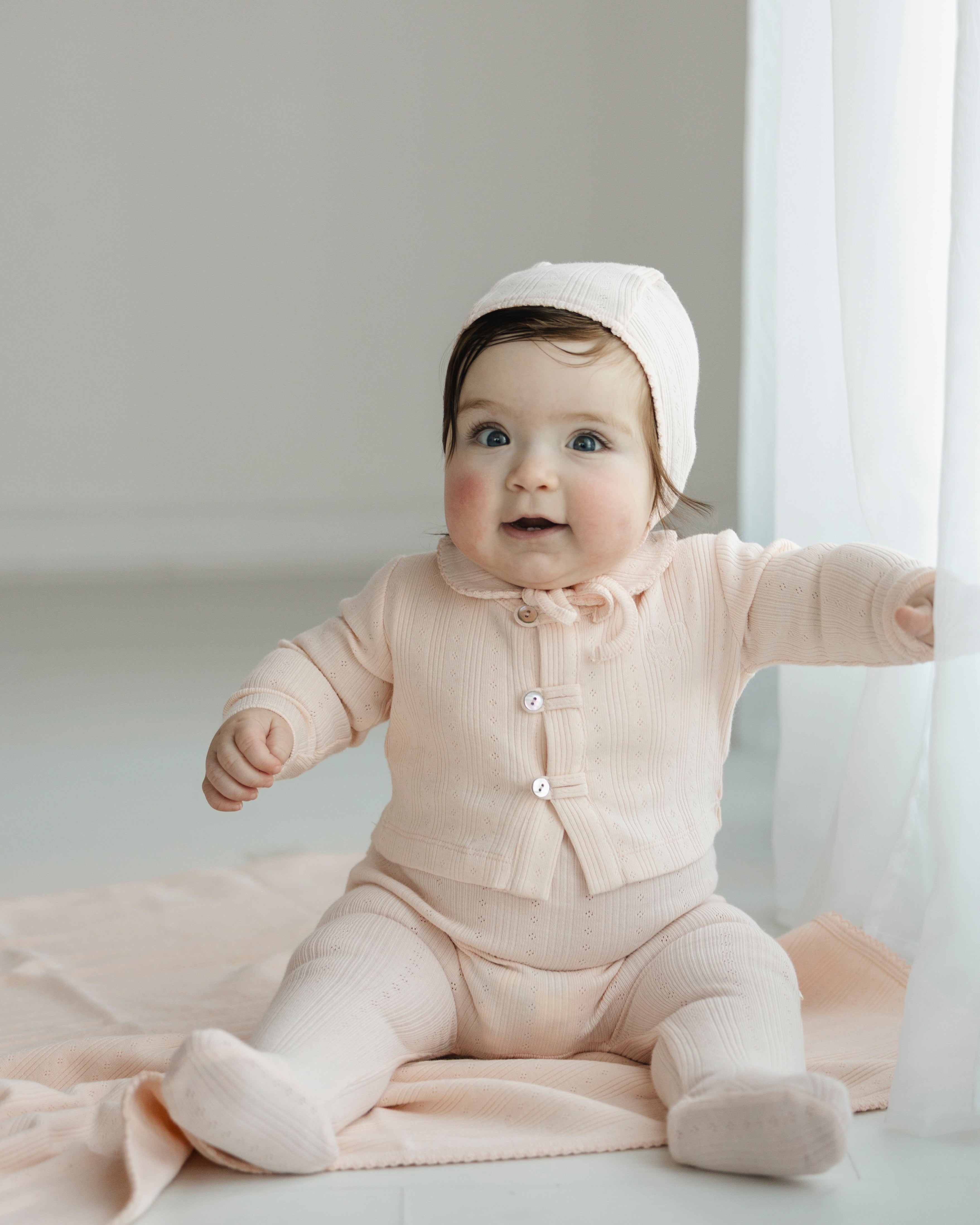 Pink Variegated Ribbed 3 Piece Set