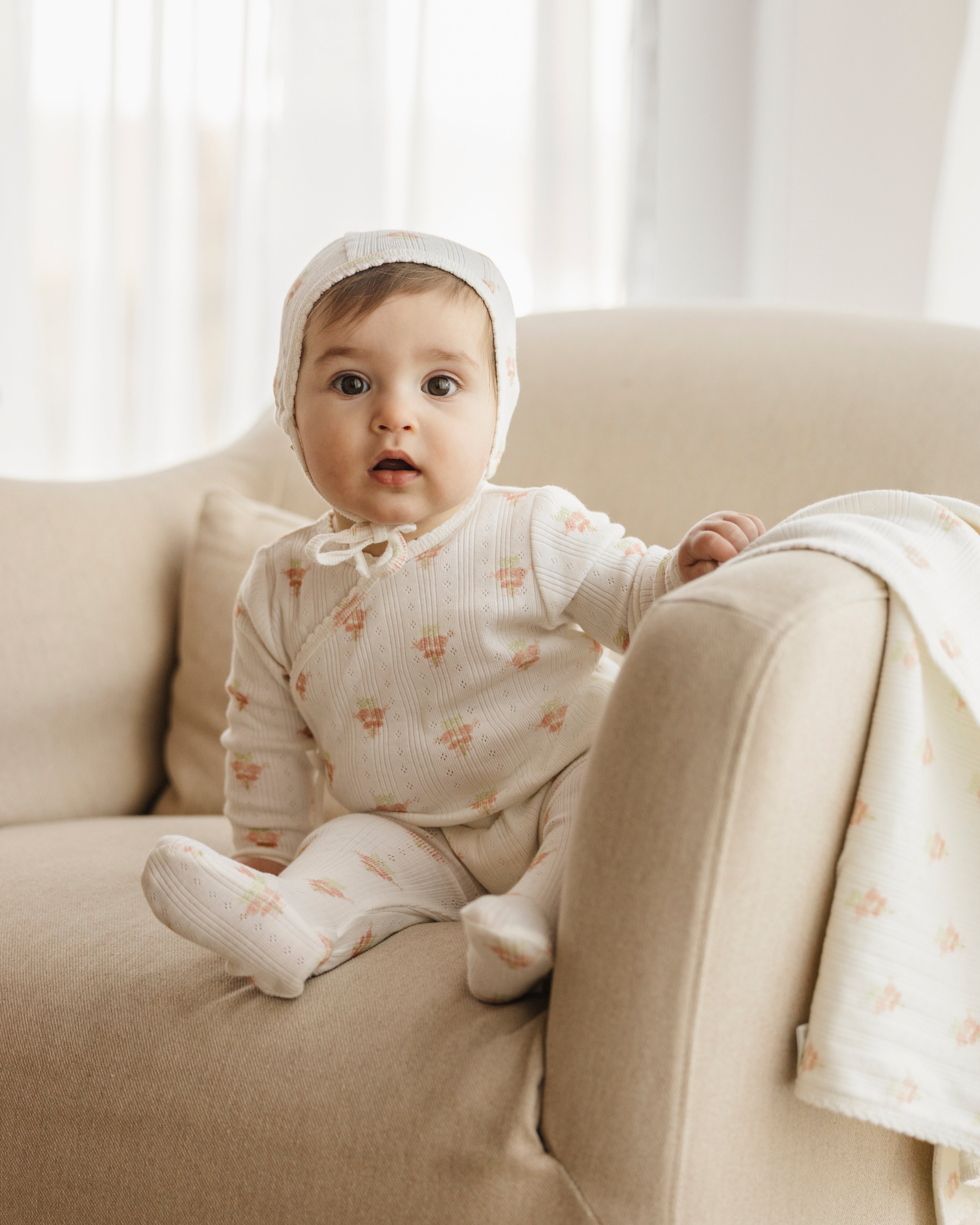 Flower Bouquet Pointelle Footie