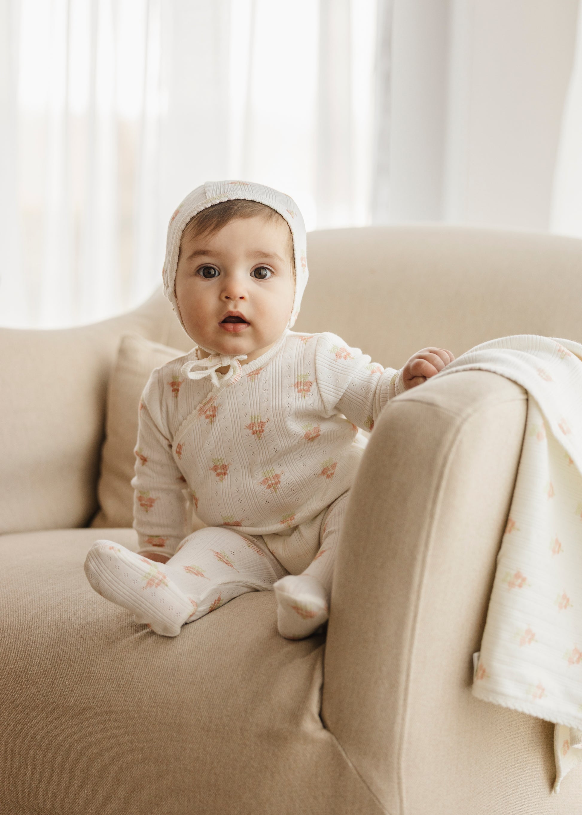 Flower Bouquet Pointelle Footie