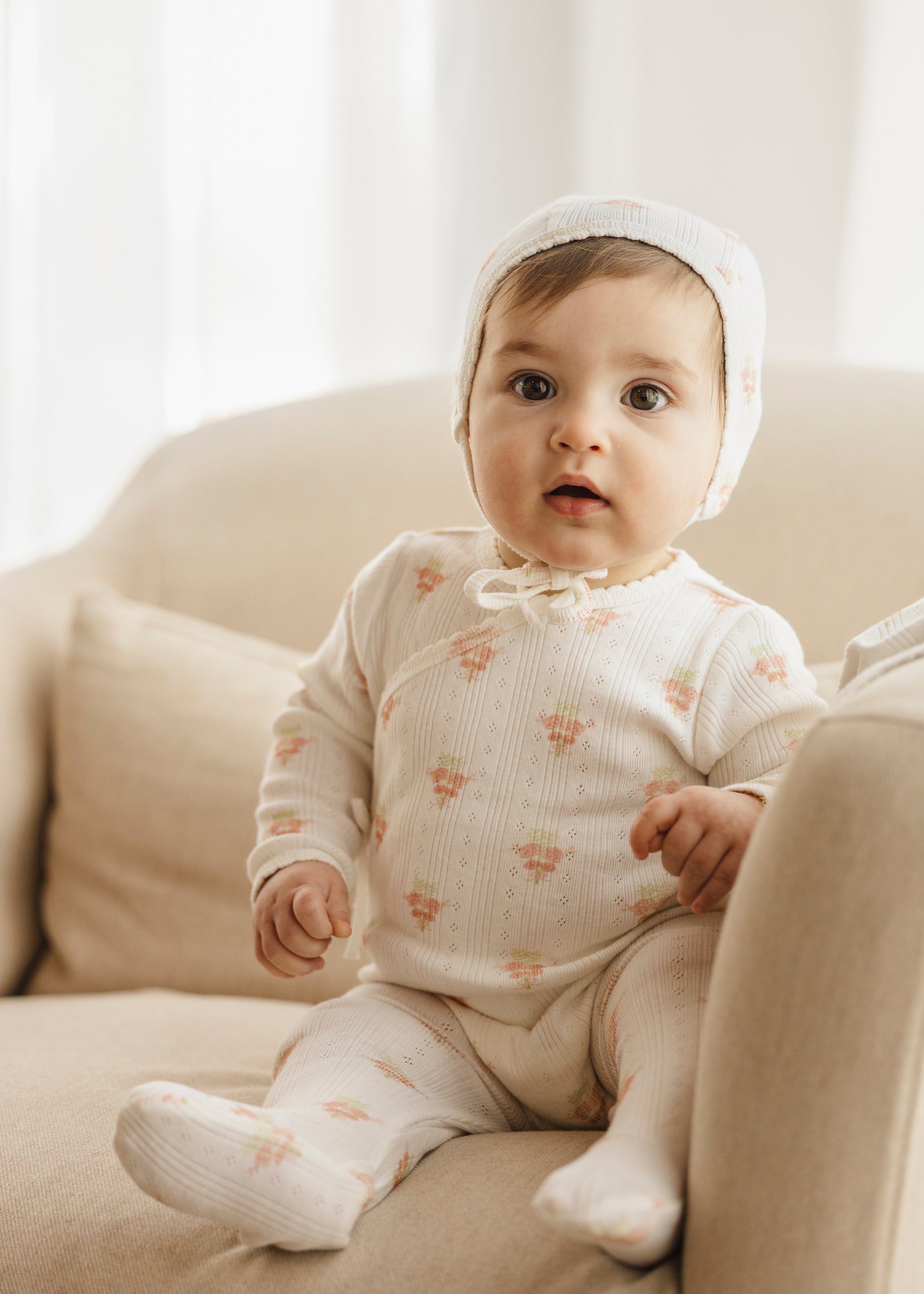 Flower Bouquet Pointelle Footie