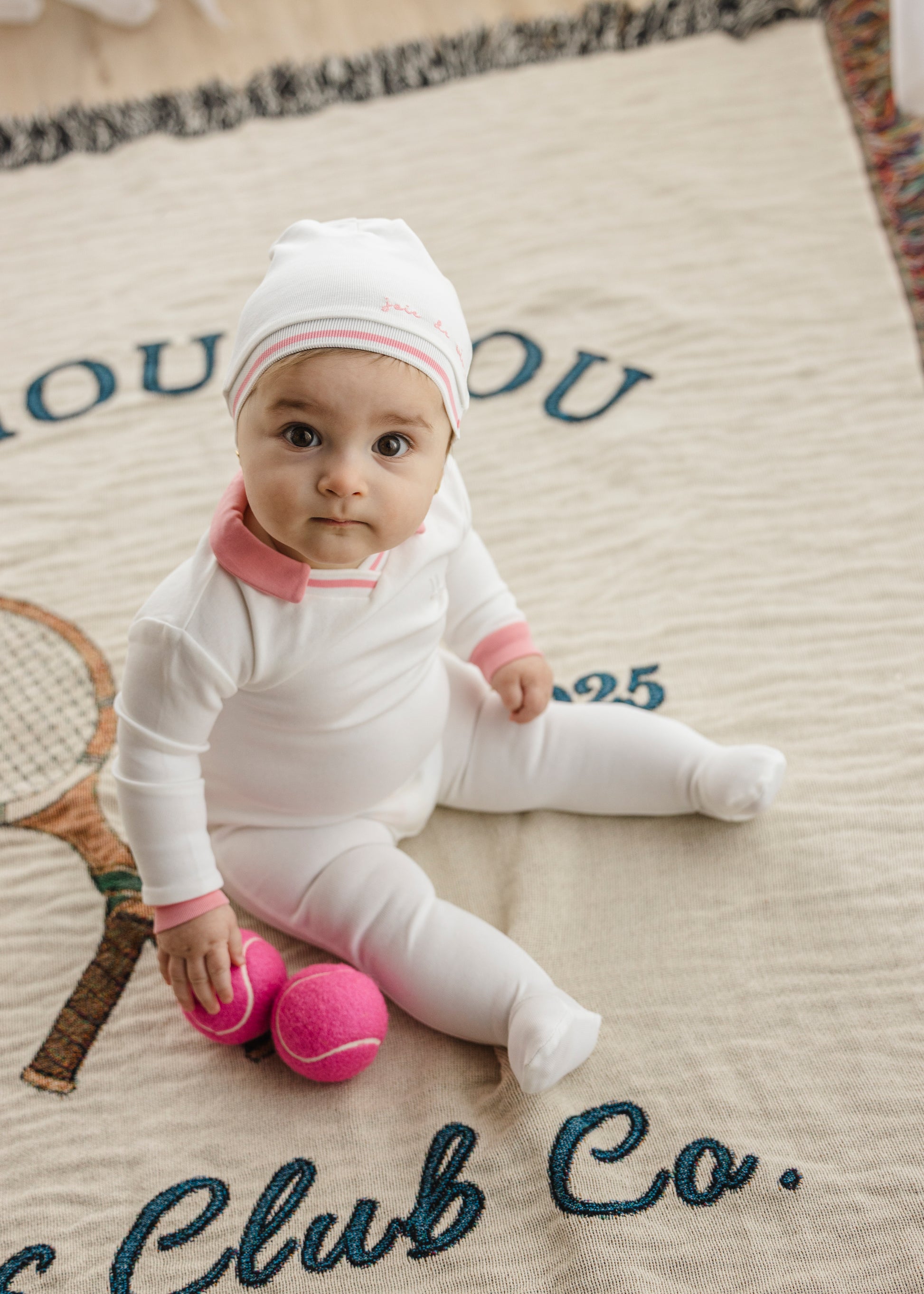 Pink Polo Embossed Footie