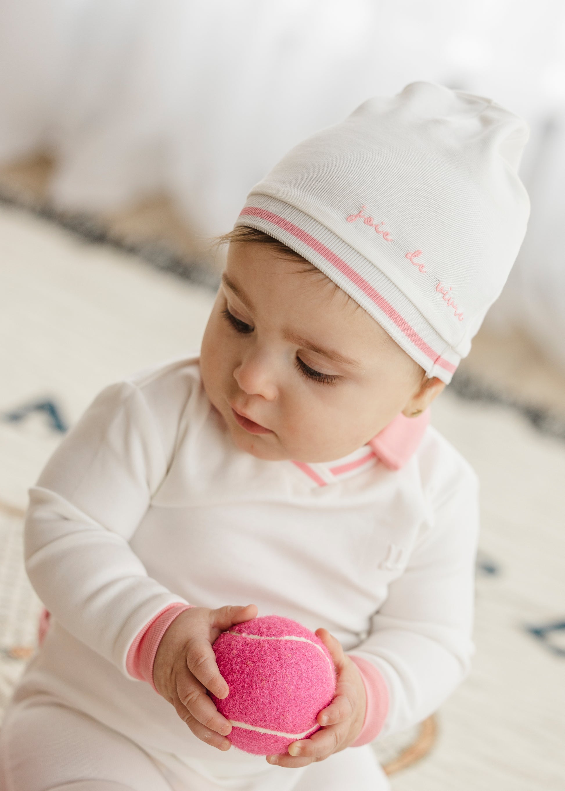 Pink Polo Embossed Footie