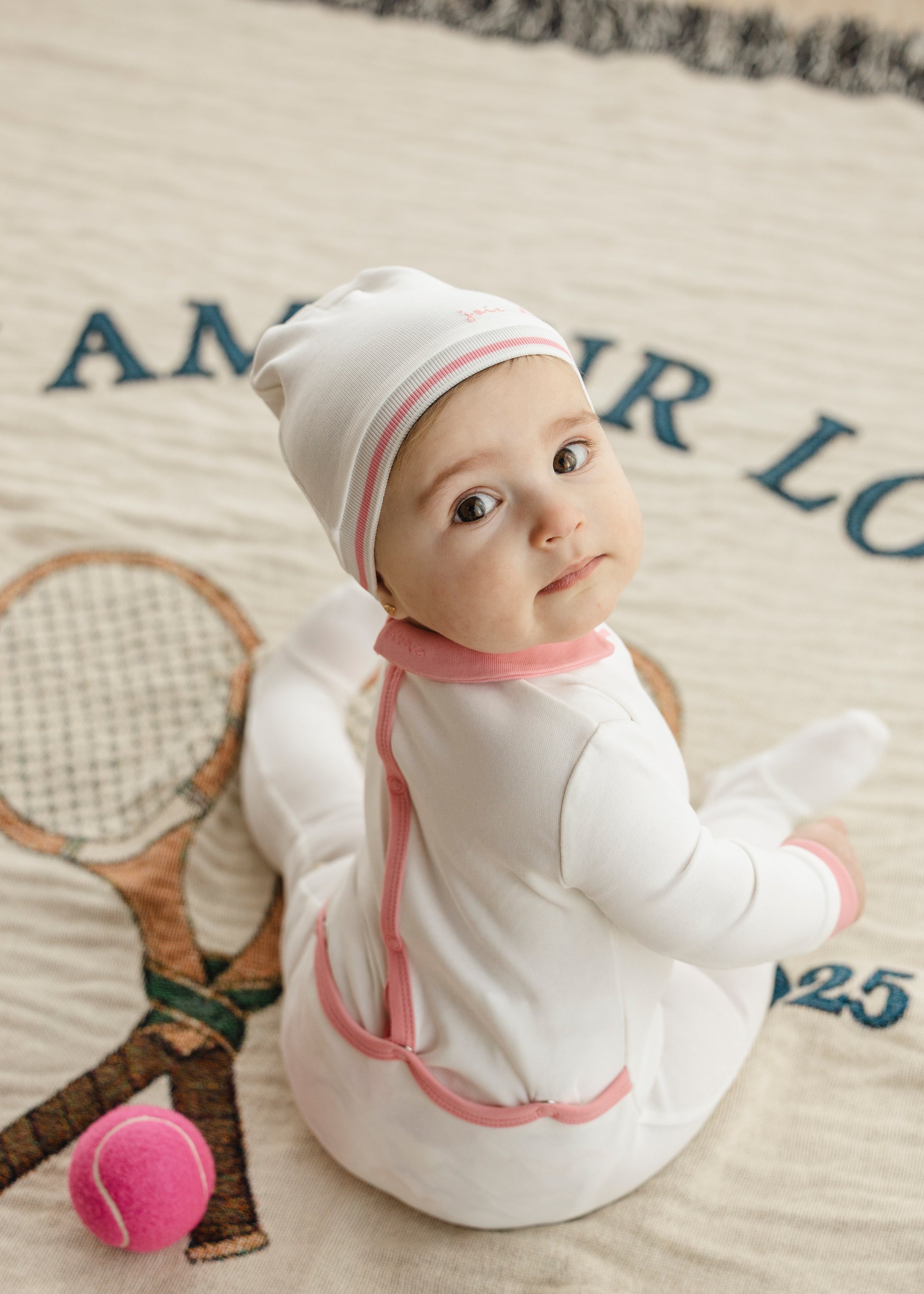 Pink Polo Embossed Footie