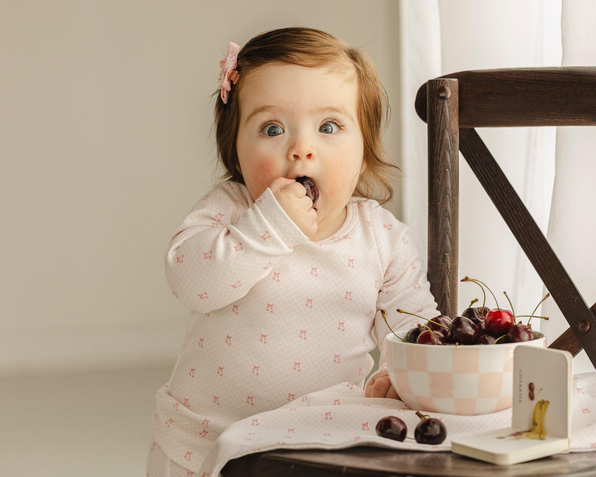 Pink Checkerboard Cherry Pajama