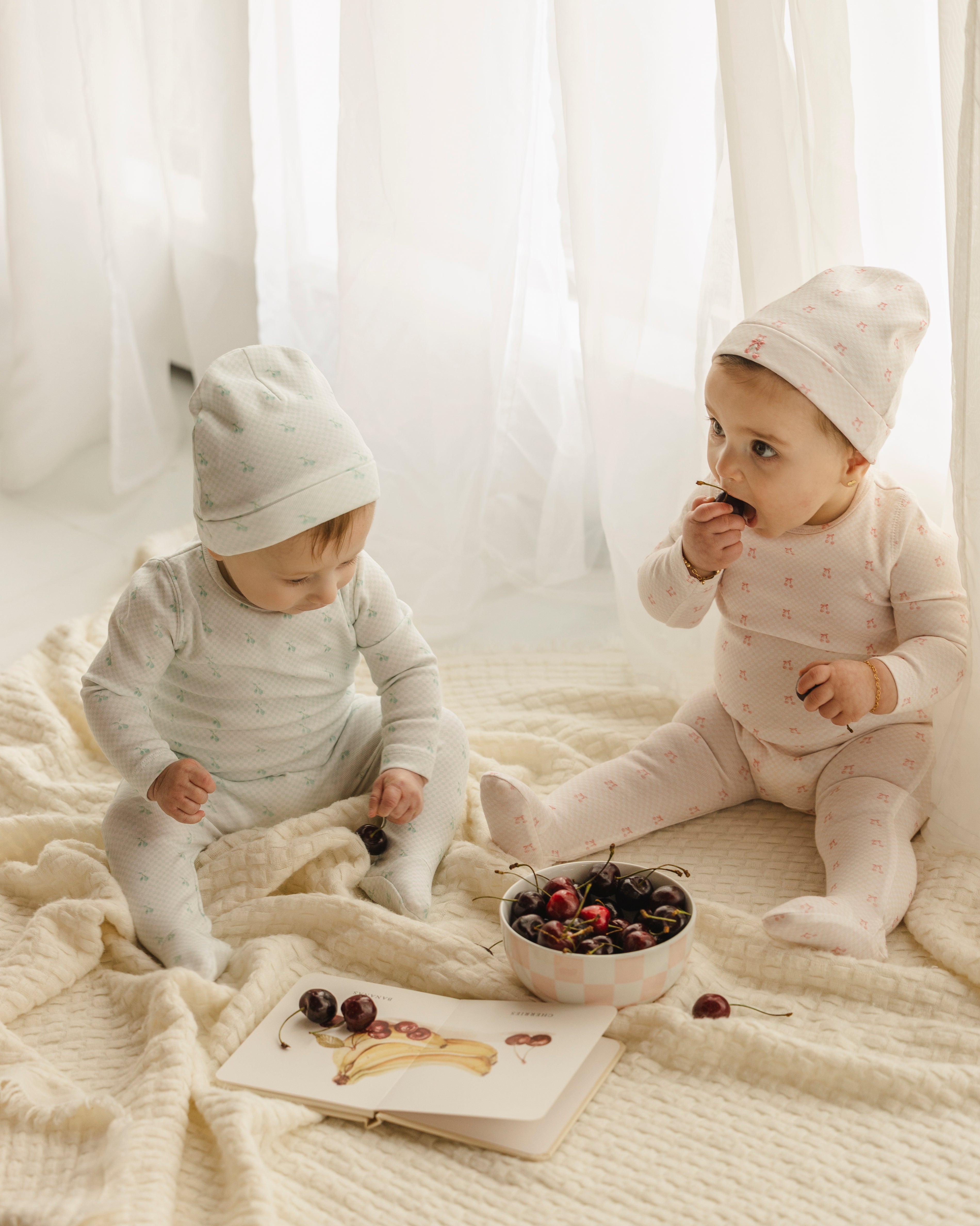 Spearmint Checkerboard Cherry Footie