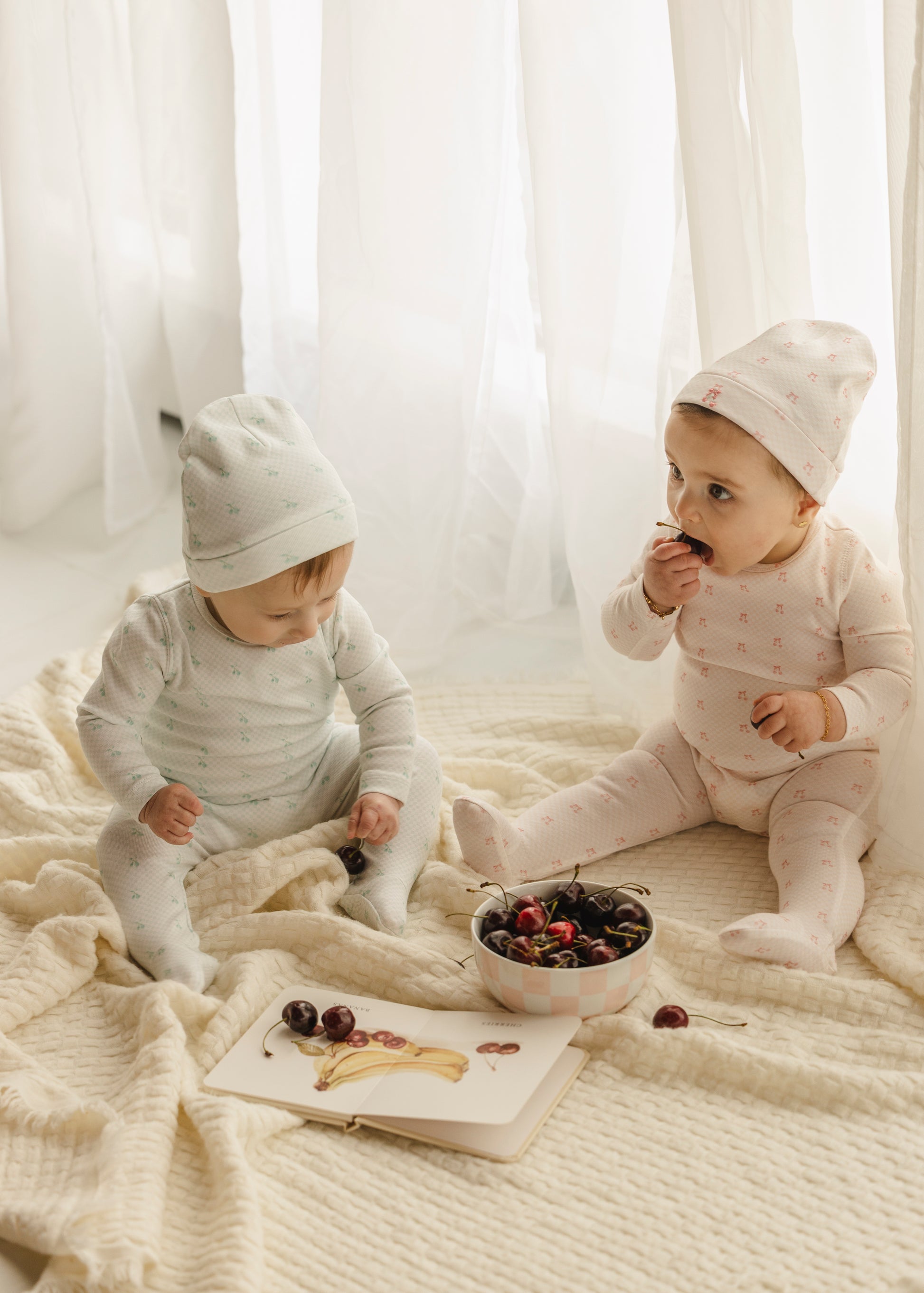 Spearmint Checkerboard Cherry Footie