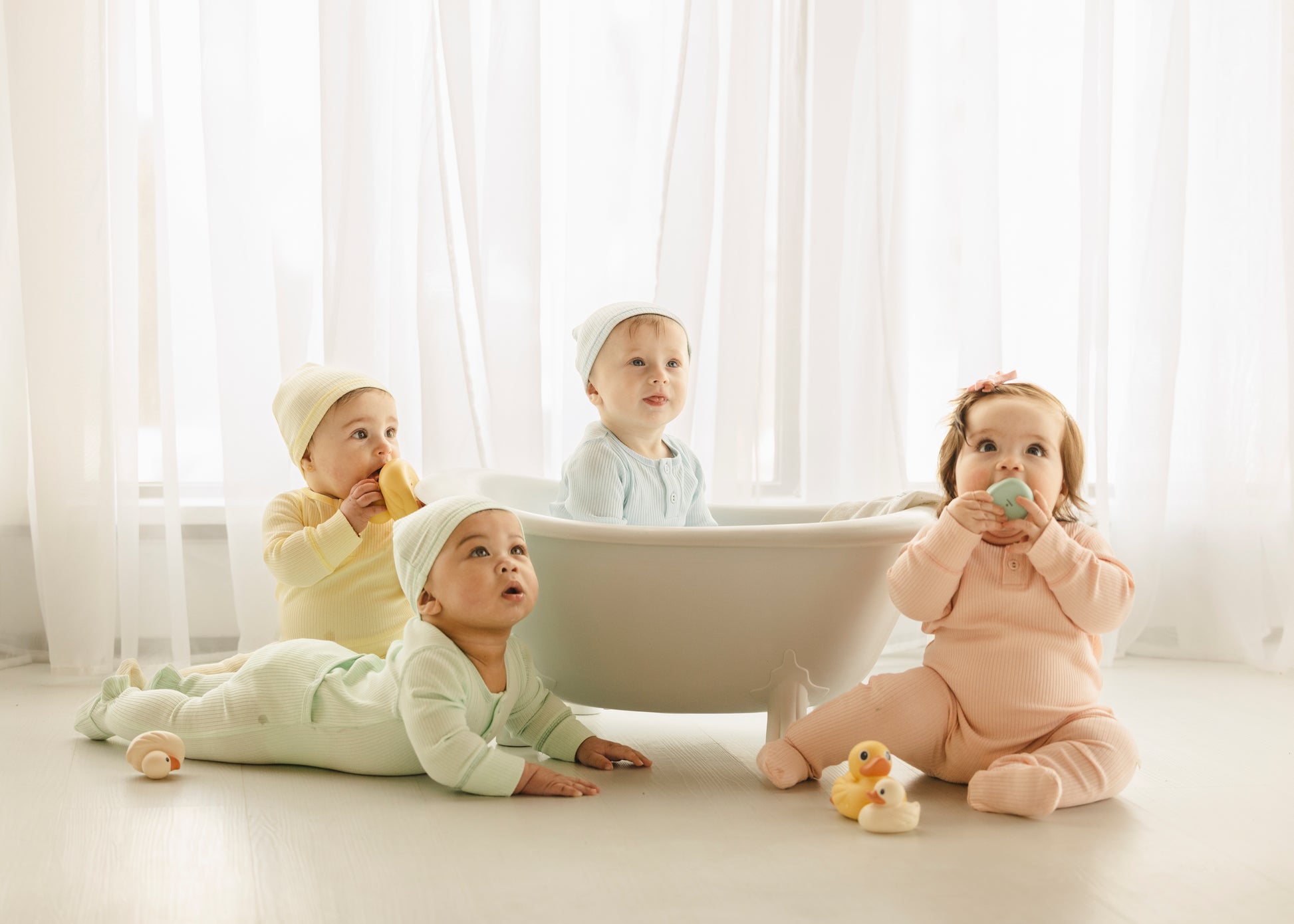 Spearmint Ribbed Henley Footie