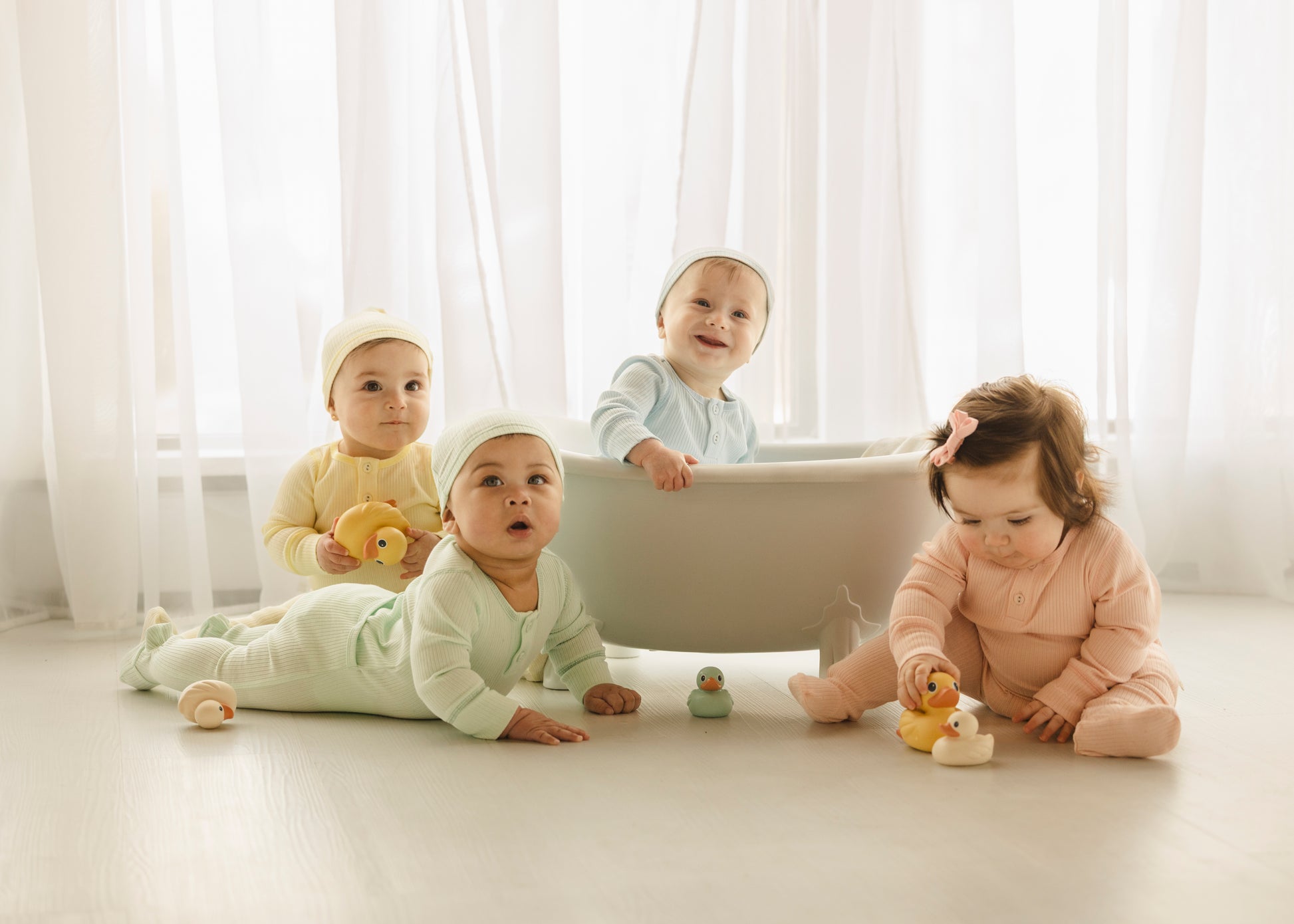 Spearmint Ribbed Henley Footie