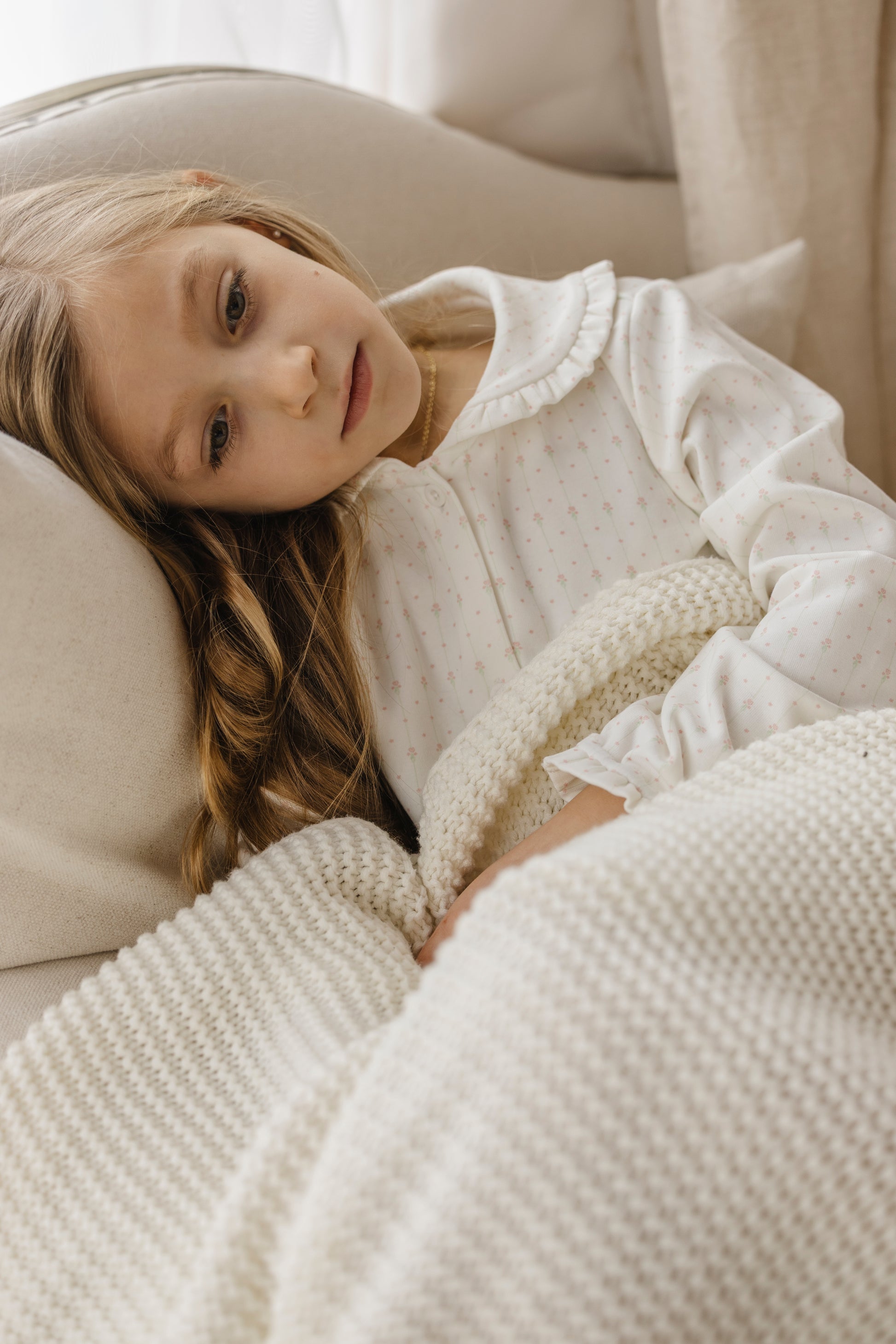 Pink Floral Striped Ruffle Nightgown