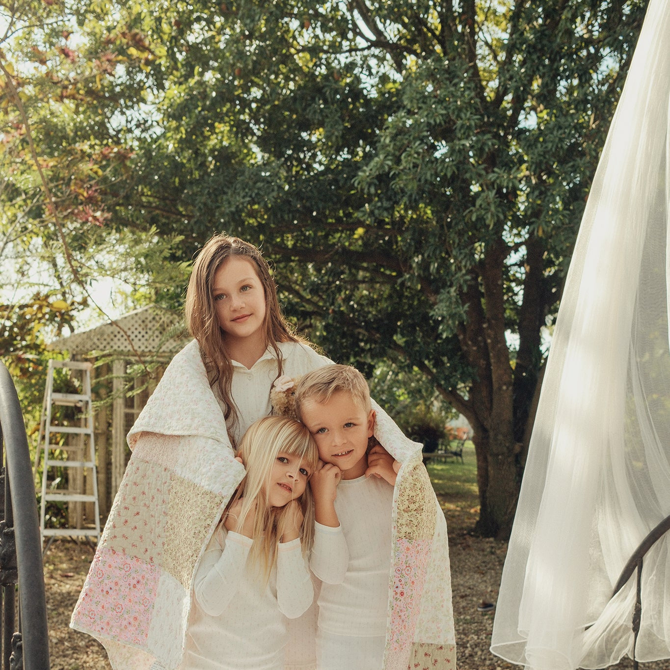 Pink Floral Striped Ruffle Nightgown