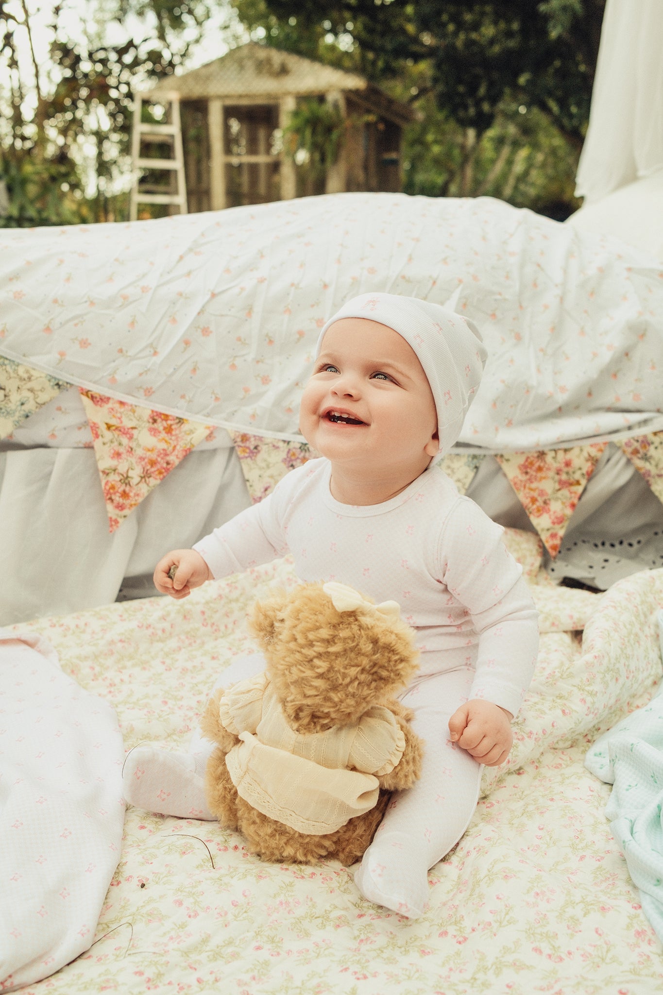 Pink Checkerboard Cherry Footie