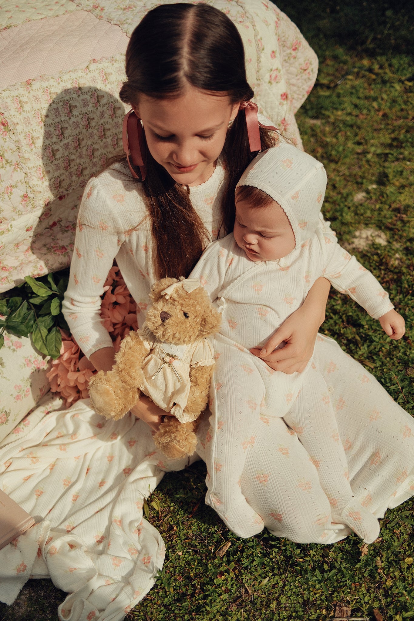 Flower Bouquet Pointelle Footie