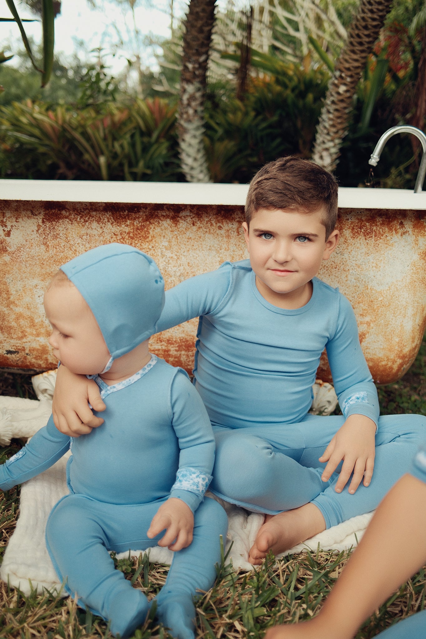 Crystal Blue Inside Seams Patch Footie