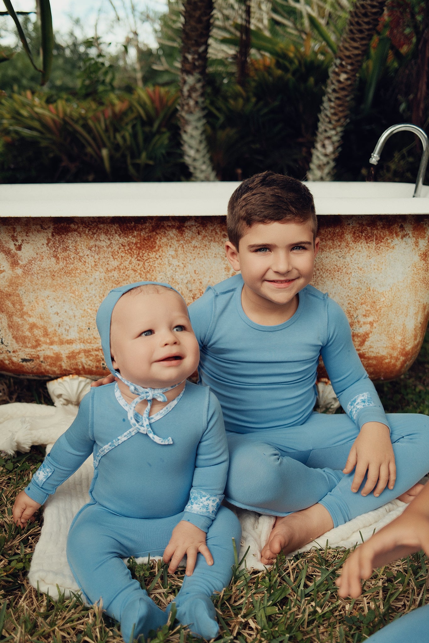 Crystal Blue Inside Seams Patch Footie