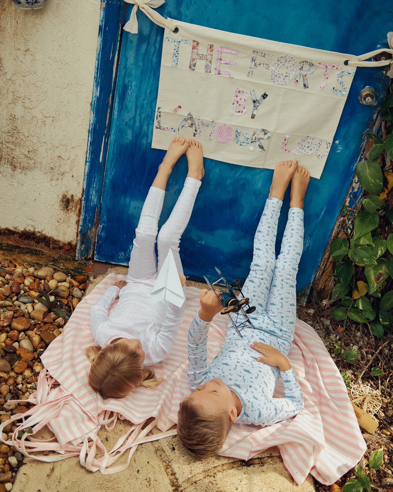 Blue Dreamy Vintage Sky Print Pajama