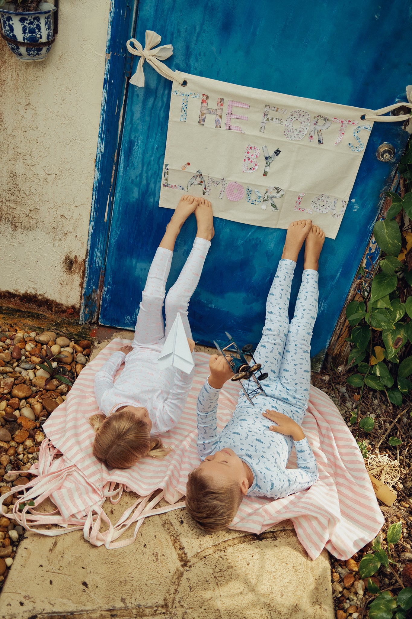 Blue Dreamy Vintage Sky Print Pajama