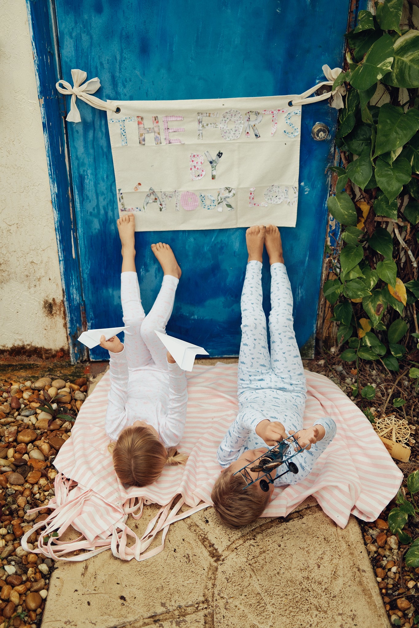 Pink Dreamy Vintage Sky Print Pajama