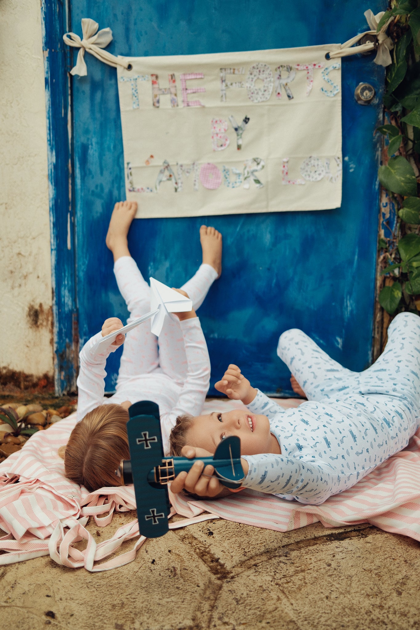 Blue Dreamy Vintage Sky Print Pajama