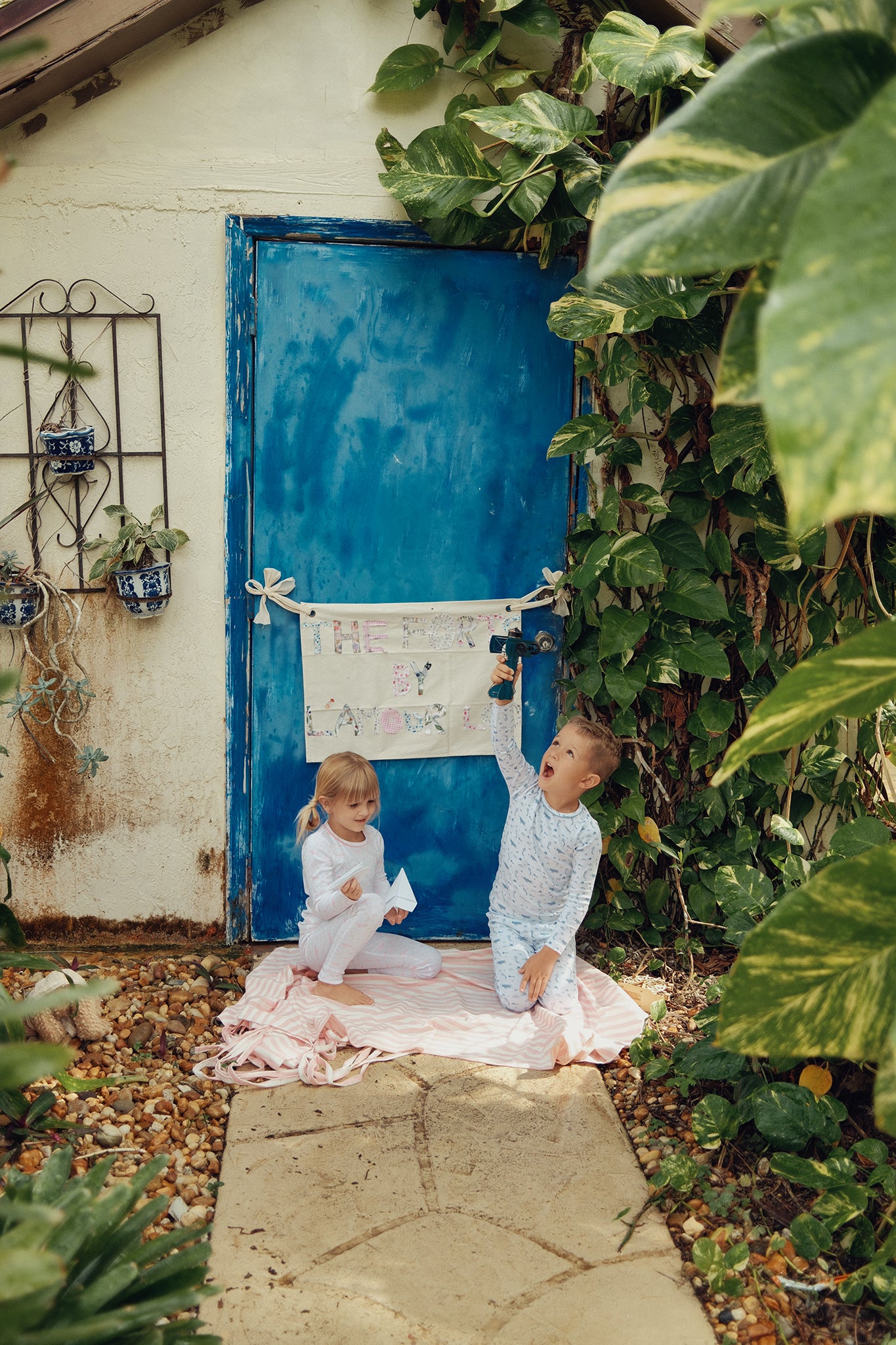 Pink Dreamy Vintage Sky Print Pajama