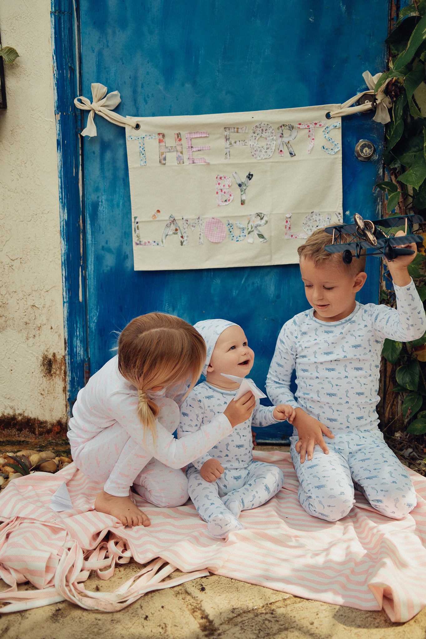 Pink Dreamy Vintage Sky Print Pajama